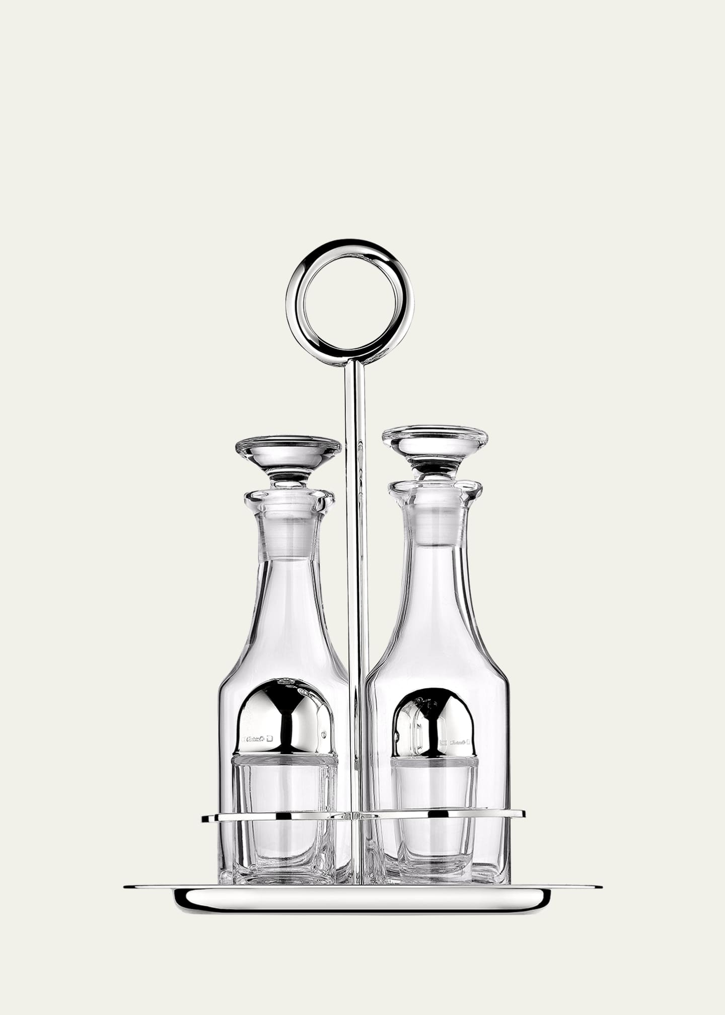 Christofle Vertigo Silver-Plated Oil & Vinegar Cruet Set with Stand Image 1 of 2