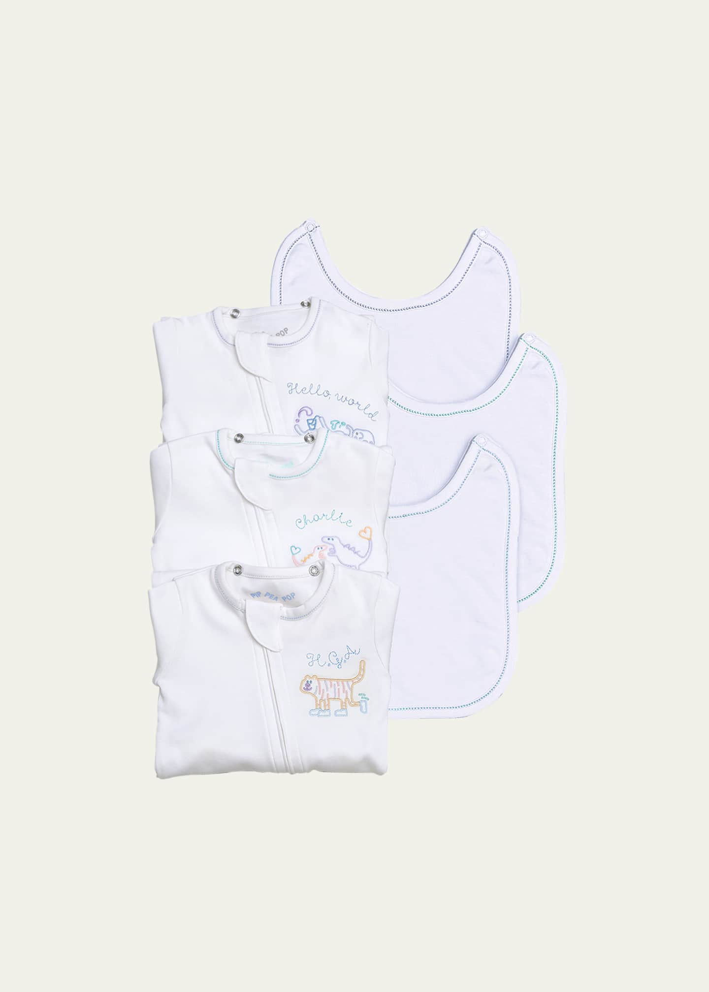 PiP PEA POP Baby Personalized Footed Bodysuit with attachable bib - Growing Bundle Image 1 of 5