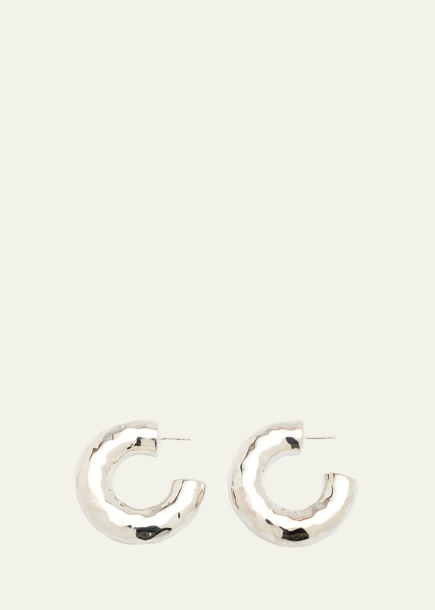 Ippolita Hammered Medium Hoop Earrings in Sterling Silver Image 1 of 4