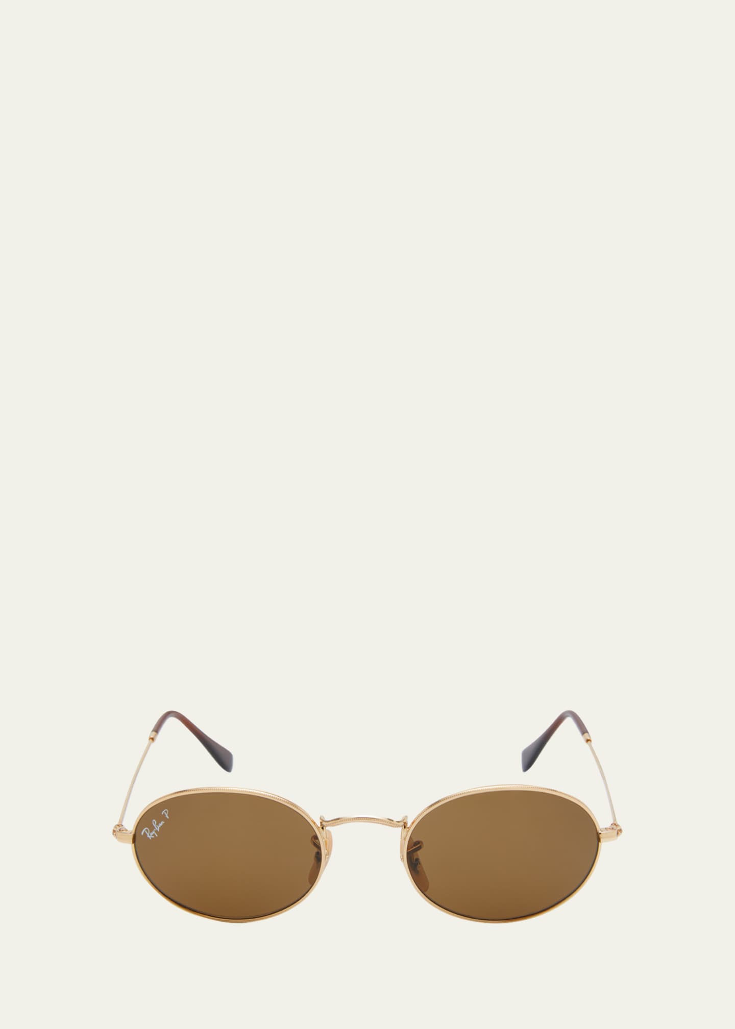 Ray Ban 51mm Oval Metal Polarized Sunglasses