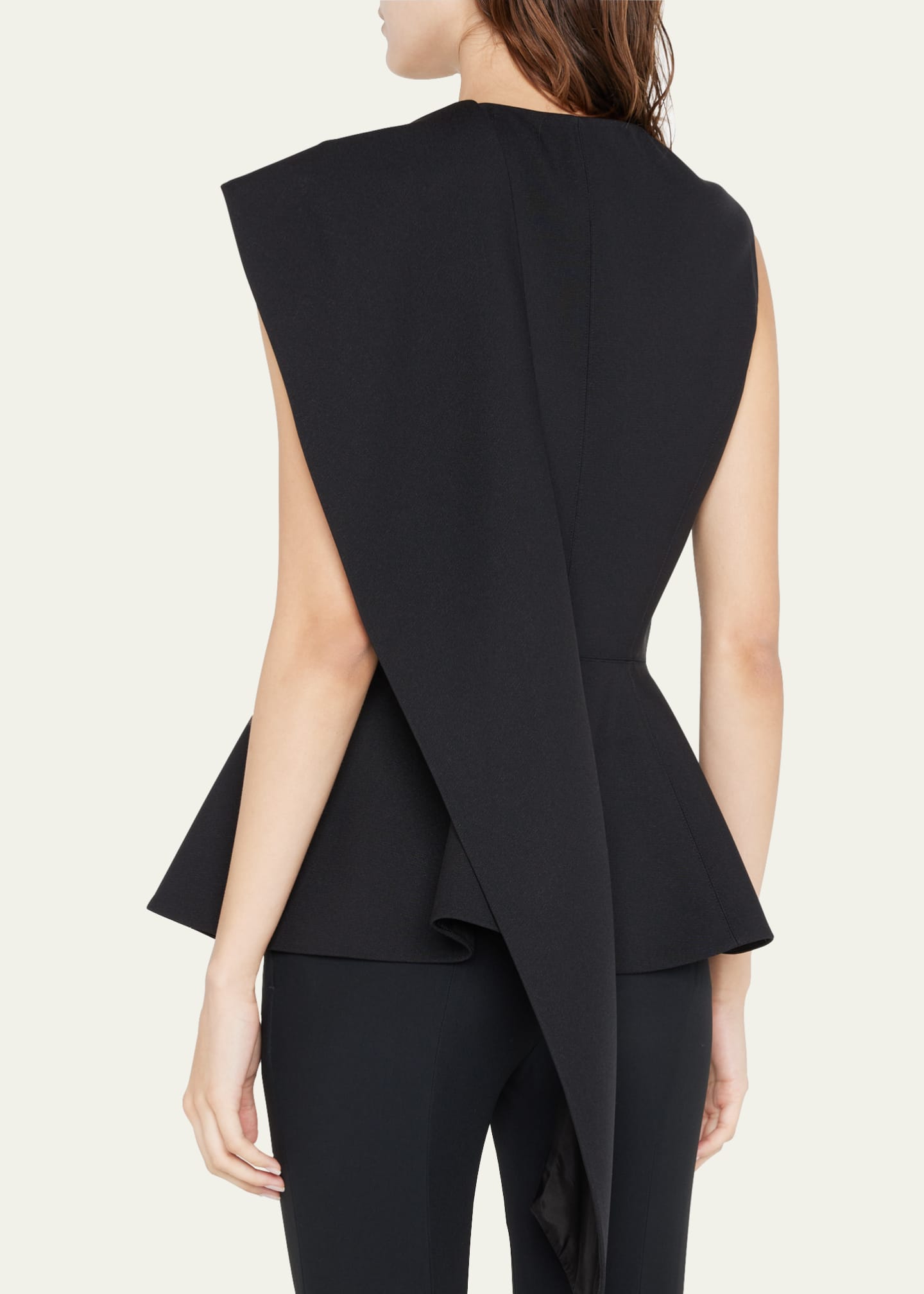 THE ROW Fayna Peplum Vest with Draped Panel - Bergdorf Goodman