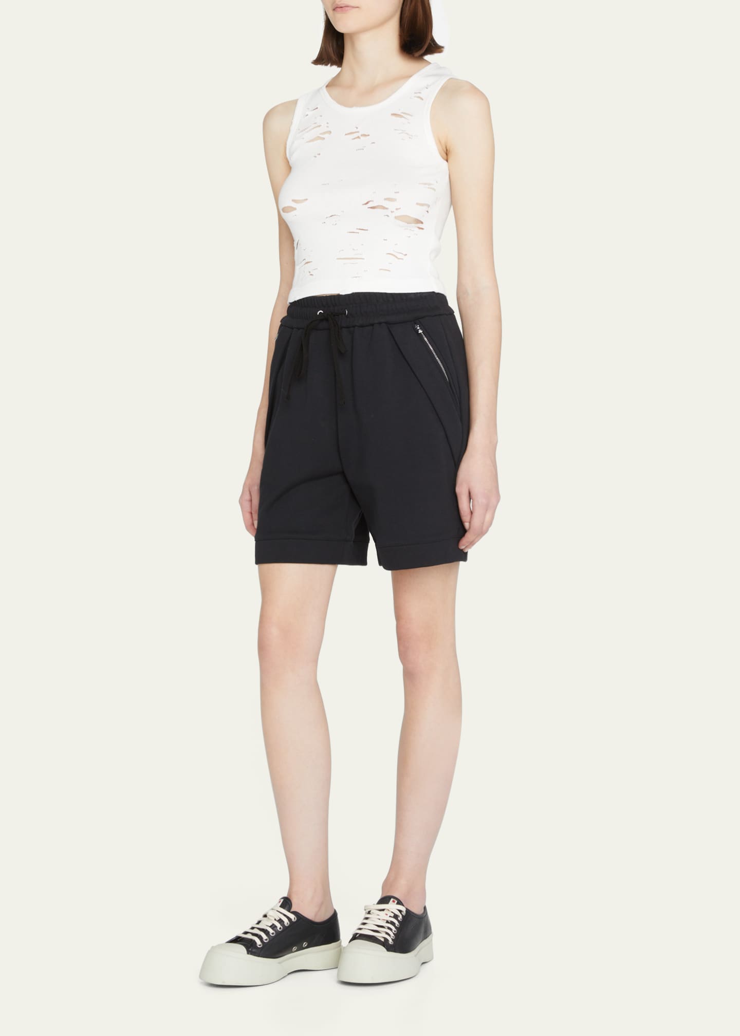 R13 Distressed Knit Cropped Tank Top Image 2 of 5