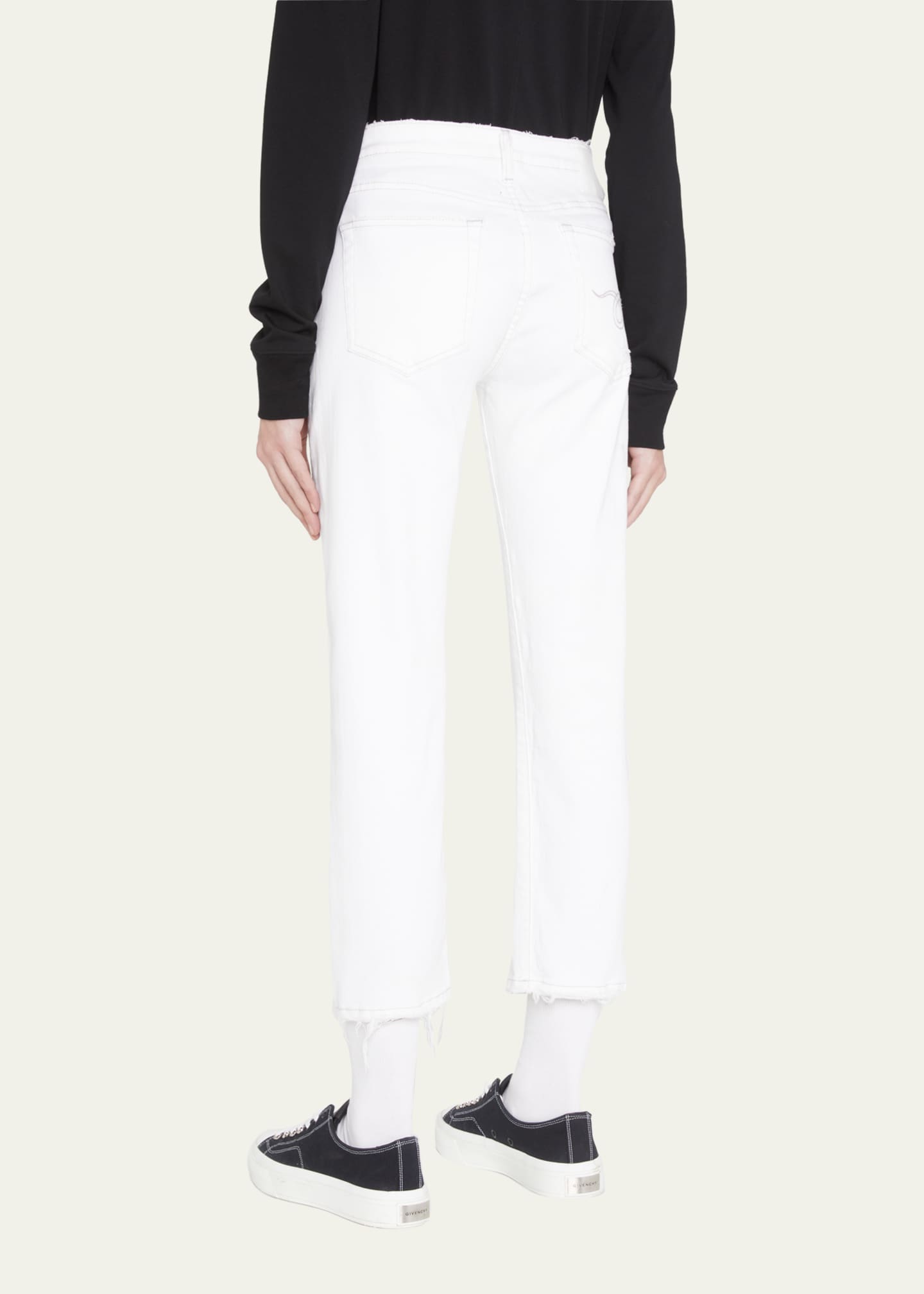 R13 Boy Straight Cropped Frayed Hem Jeans Image 3 of 5