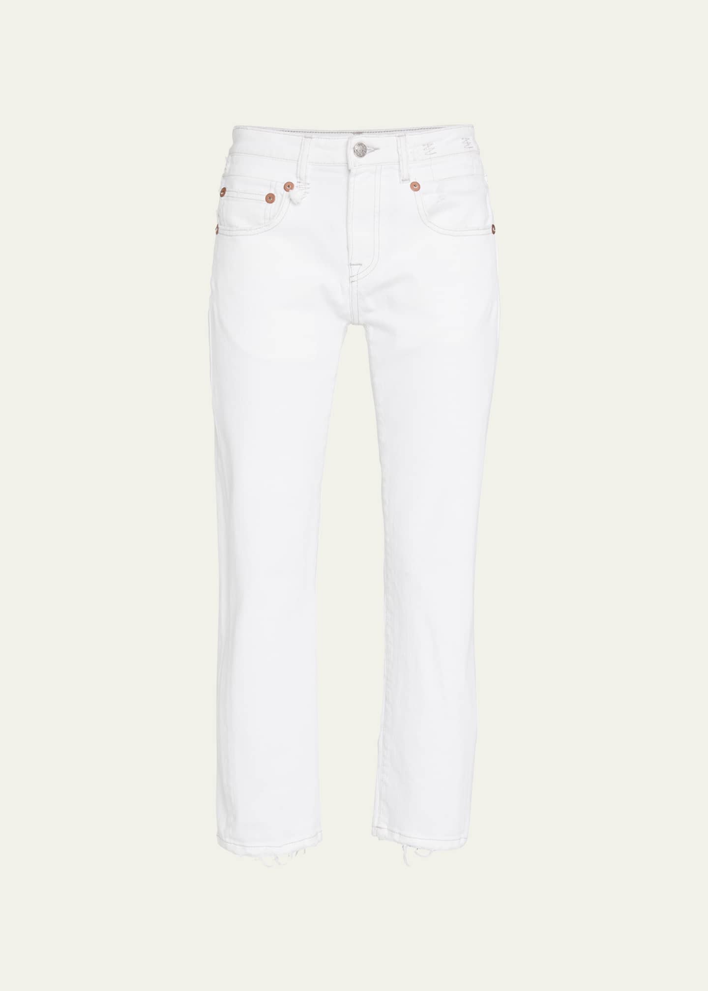 R13 Boy Straight Cropped Frayed Hem Jeans Image 1 of 5