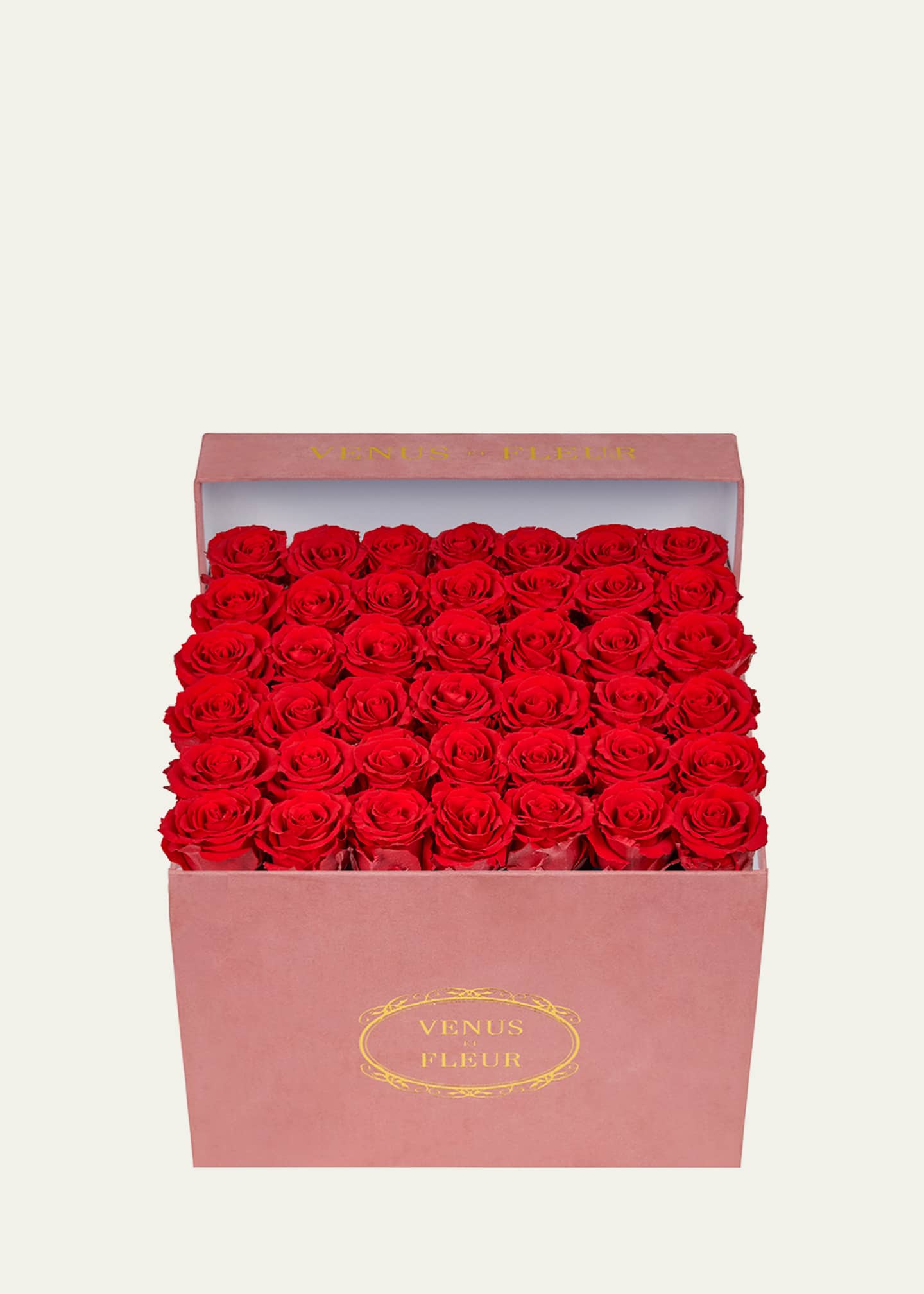 Venus ET Fleur Large Square Pink Suede Bouquet of Roses Bergdorf Goodman