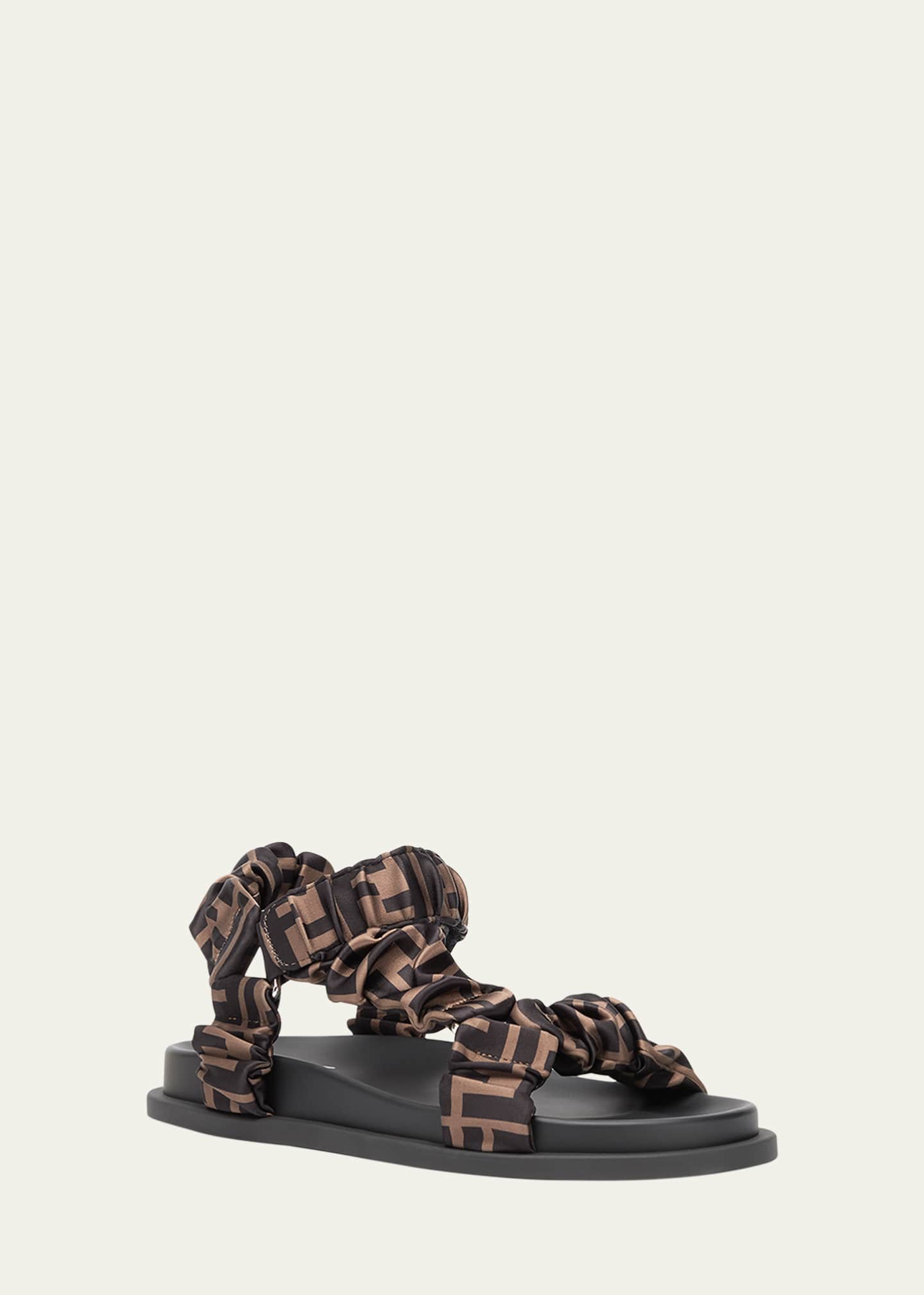 Fendi Ruched Logo Hiking Sporty Sandals Image 2 of 5
