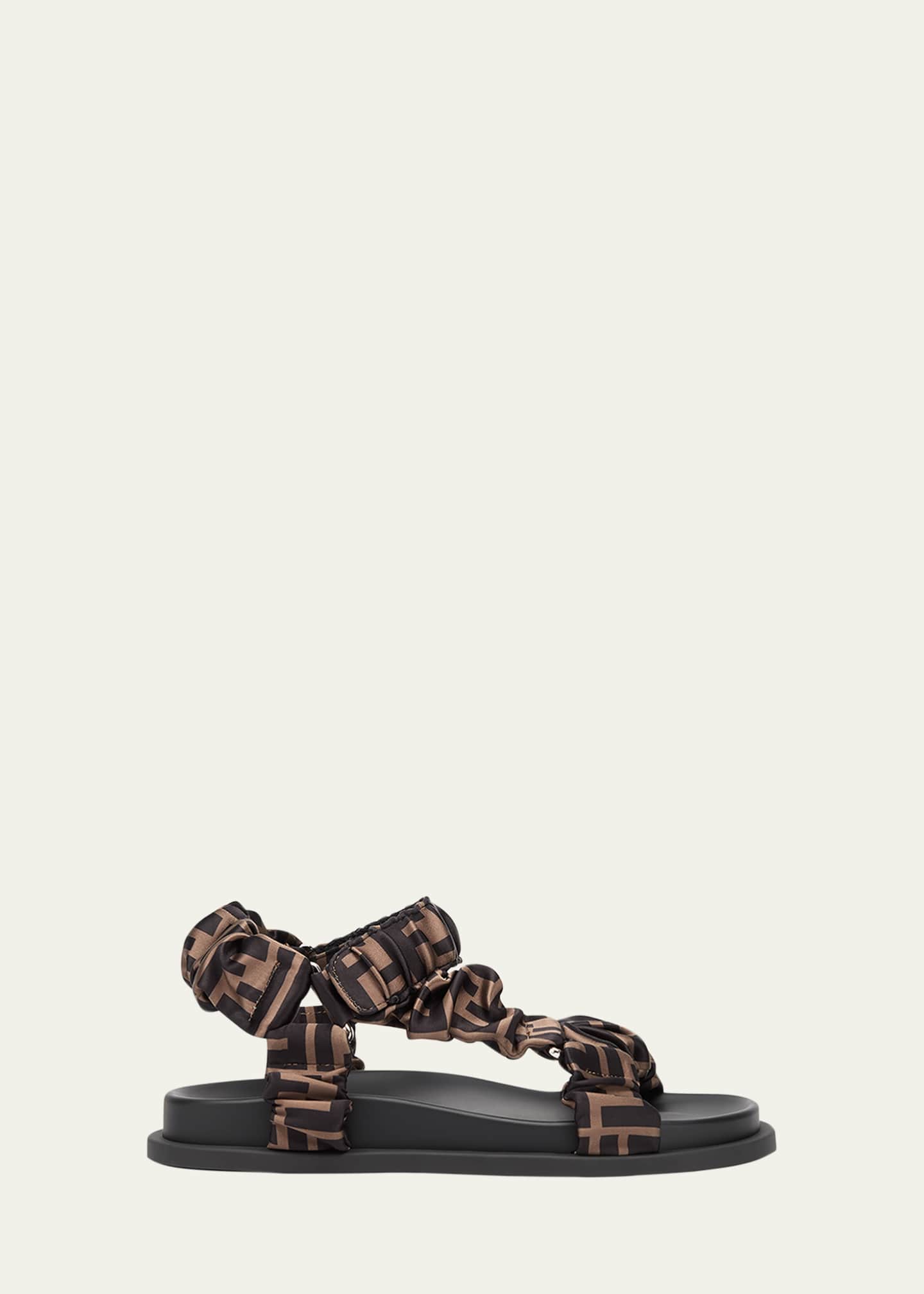 Fendi Ruched Logo Hiking Sporty Sandals Image 1 of 5