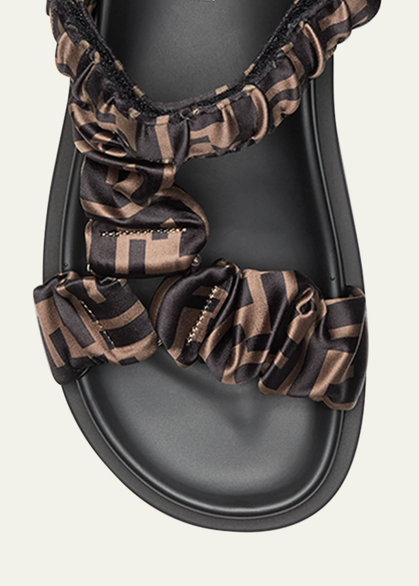 Fendi Ruched Logo Hiking Sporty Sandals Image 4 of 5