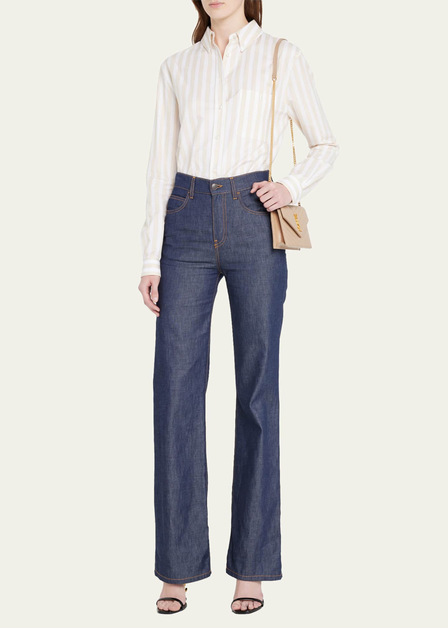 Saint Laurent Small YSL Envelope Flap Wallet on Chain Bergdorf Goodman