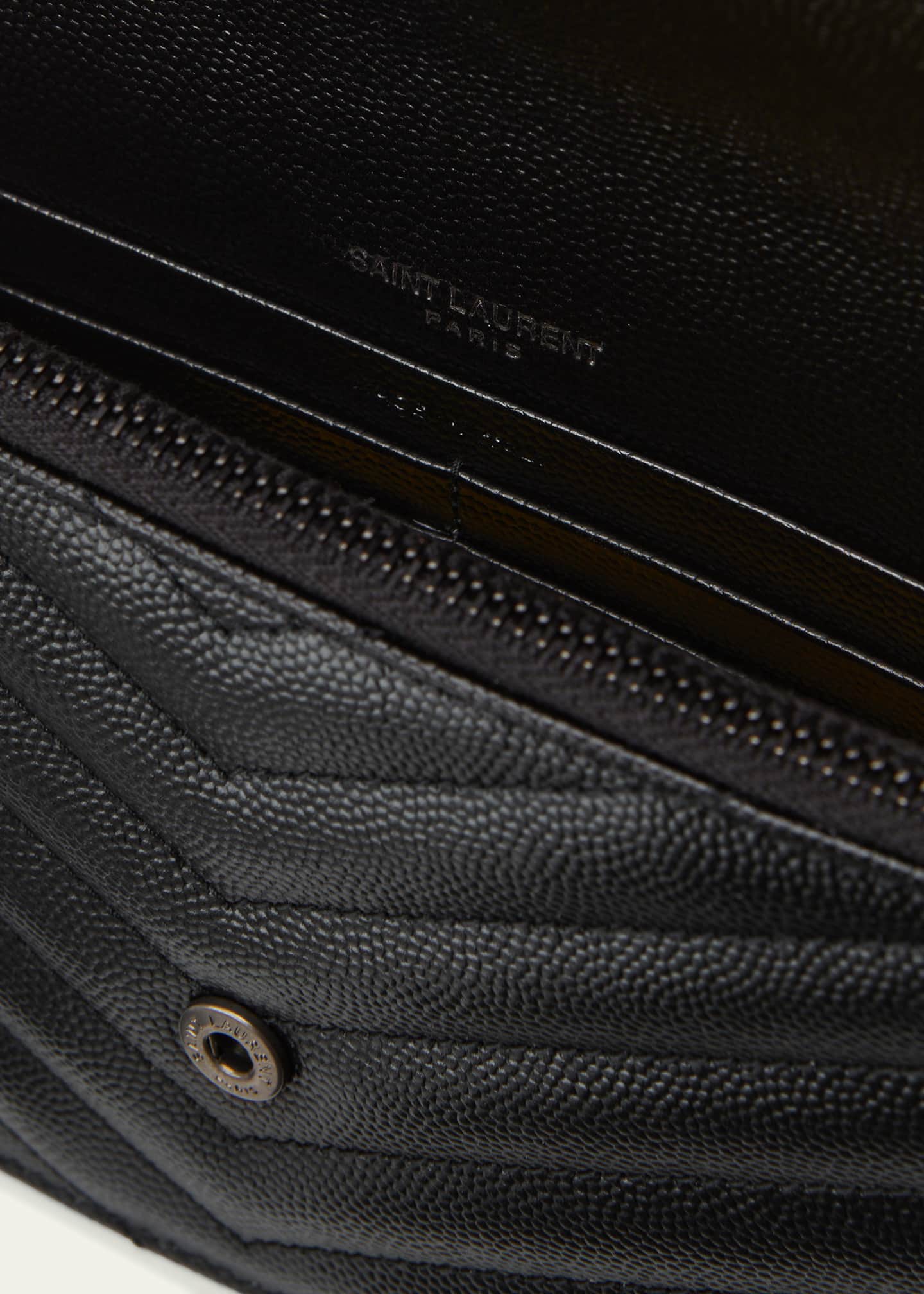 Saint Laurent YSL Monogram Small Wallet on Chain in Grained Leather Bergdorf Goodman