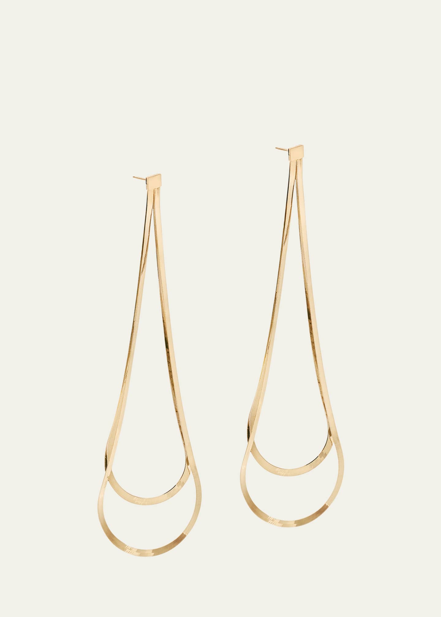 Lana Linear Looped Herringbone Earrings, 5.5"L Image 2 of 3