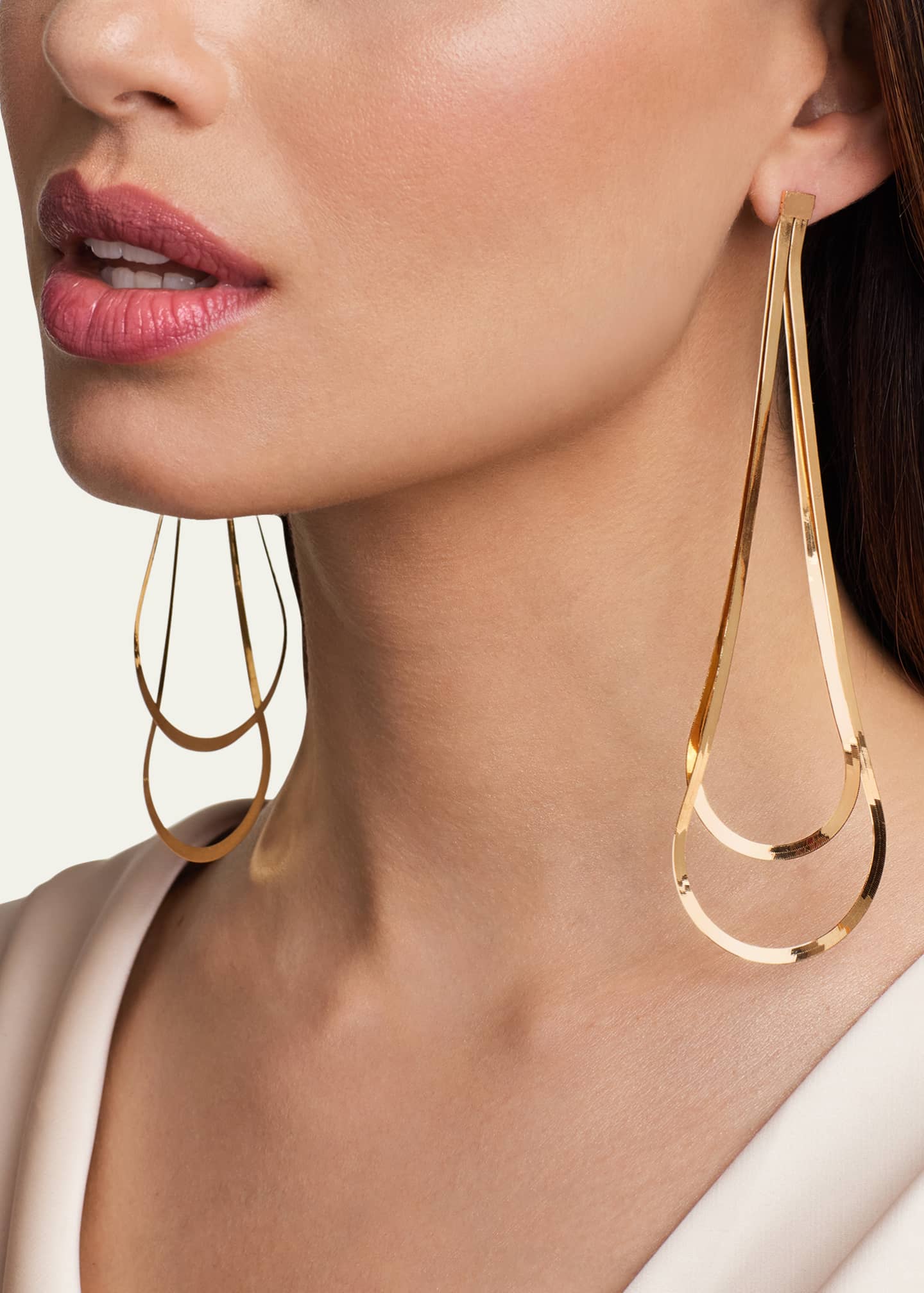 Lana Linear Looped Herringbone Earrings, 5.5"L Image 3 of 3