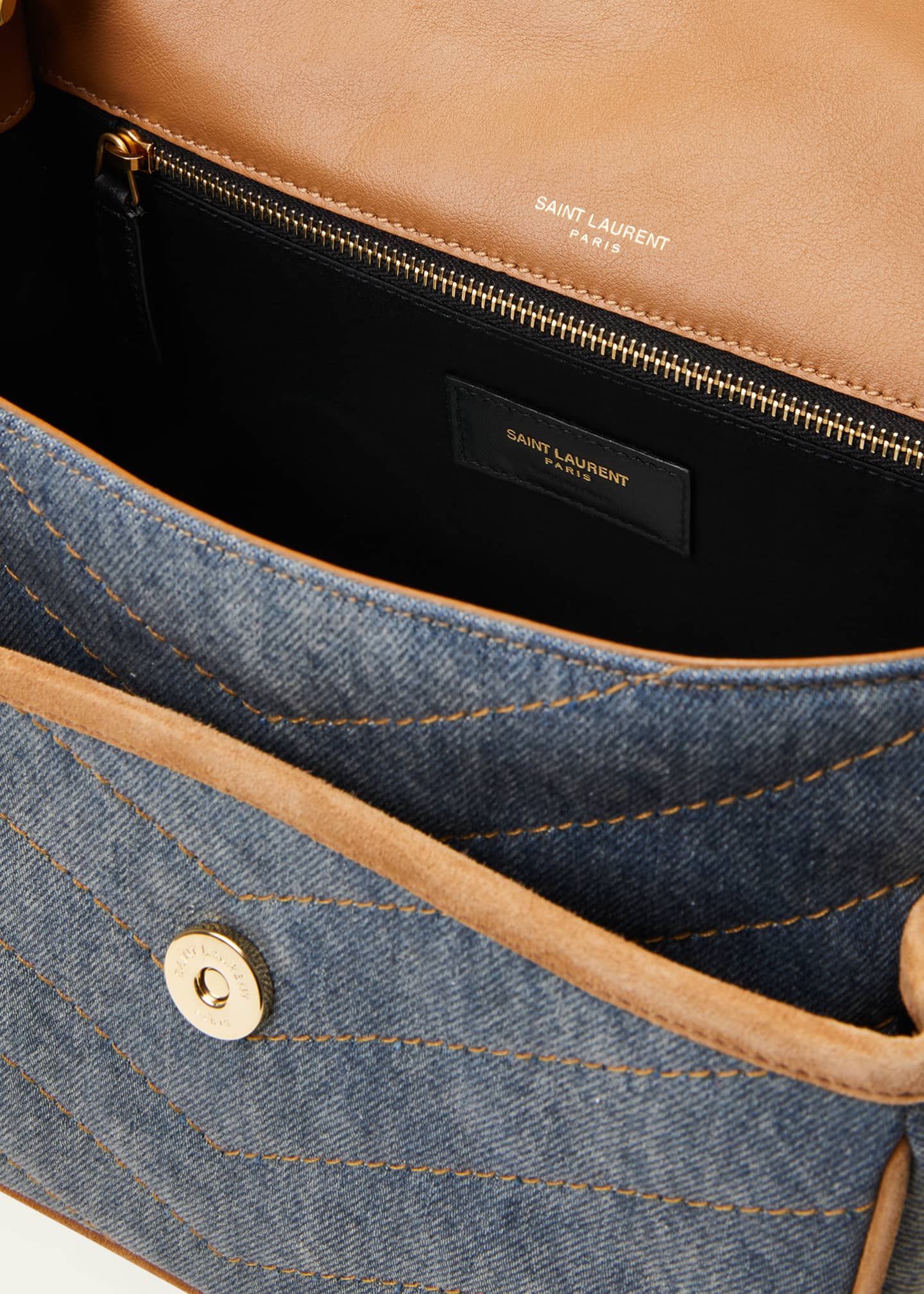 Saint Laurent Niki Medium YSL Denim Shoulder Bag Bergdorf Goodman