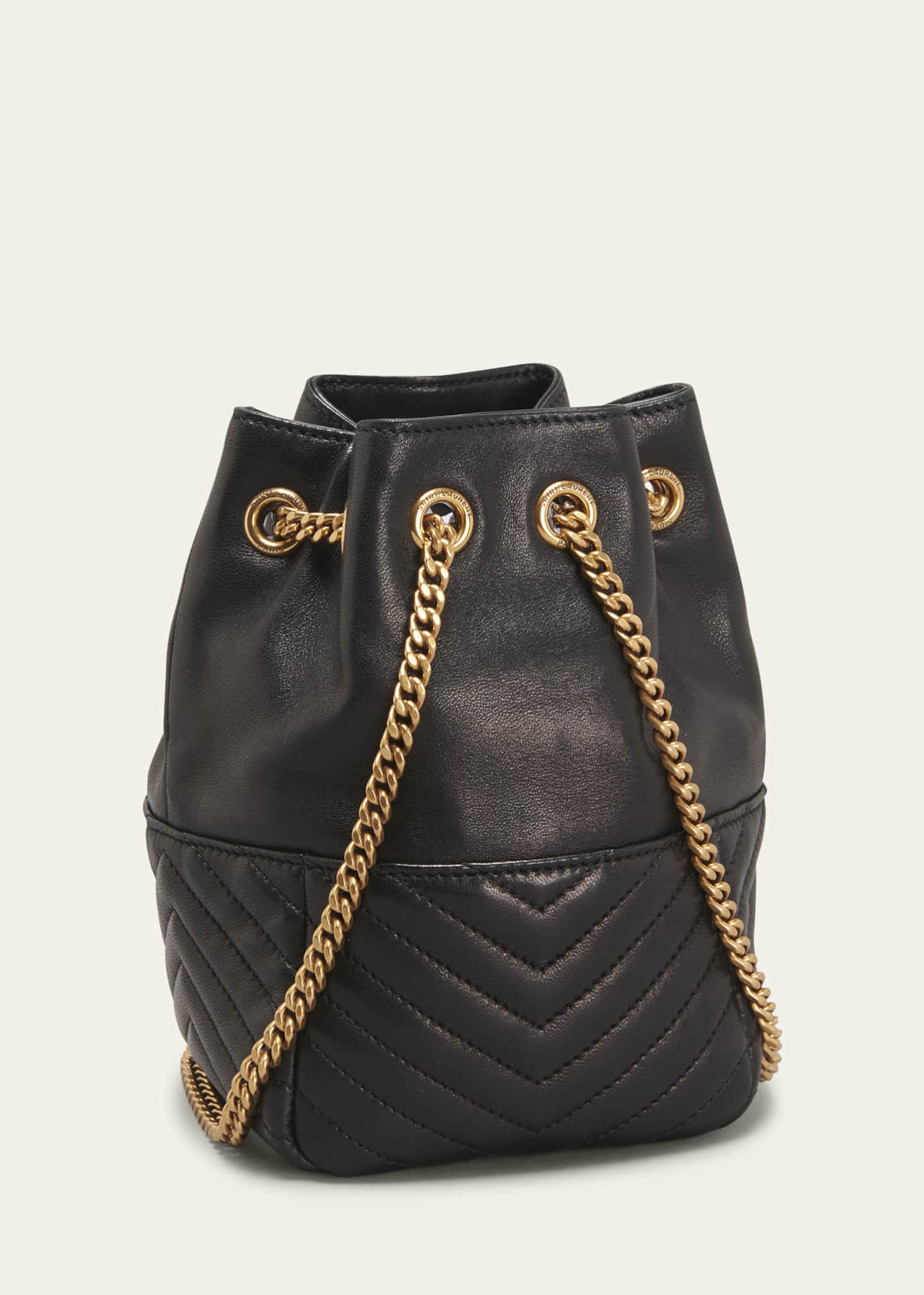 Saint Laurent Joe Mini YSL Bucket Bag in Smooth Leather Bergdorf