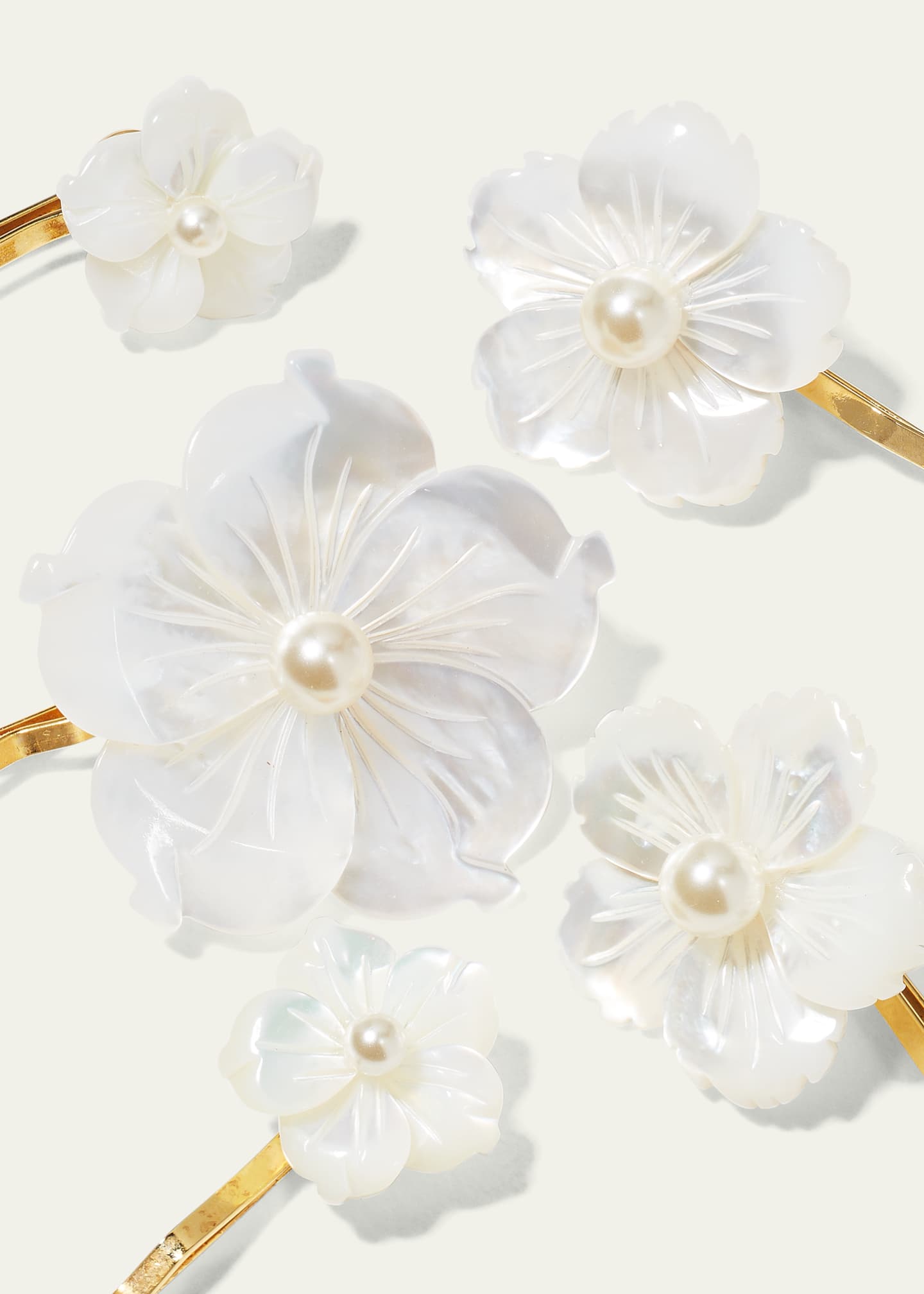 Jennifer Behr Zinnia Floral Bobby Pins, Set of 5 - Bergdorf