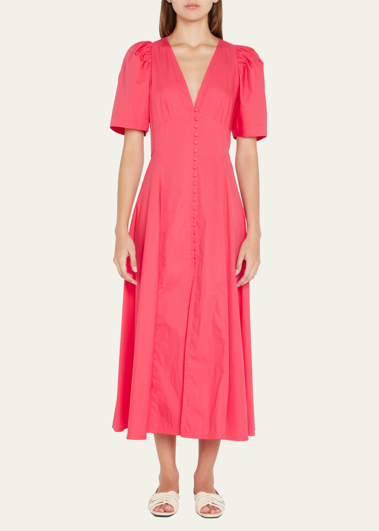 Three Graces London Jodie ButtonFront Midi Dress Bergdorf Goodman
