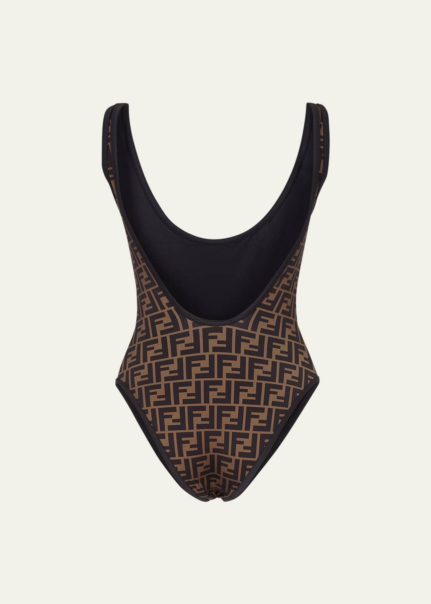 Fendi FF Logo Scoop-Back One-Piece Swimsuit - Bergdorf Goodman