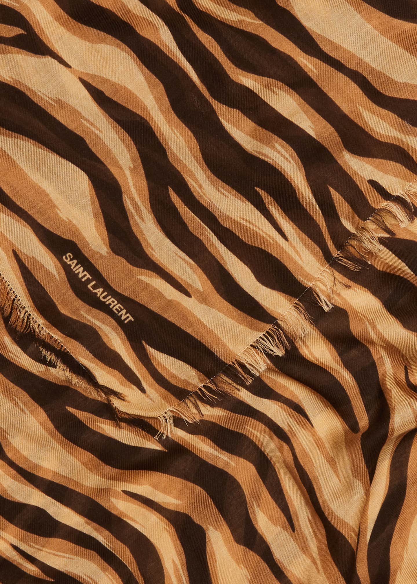 Saint Laurent Tiger Textured YSL Brooch - Bergdorf Goodman