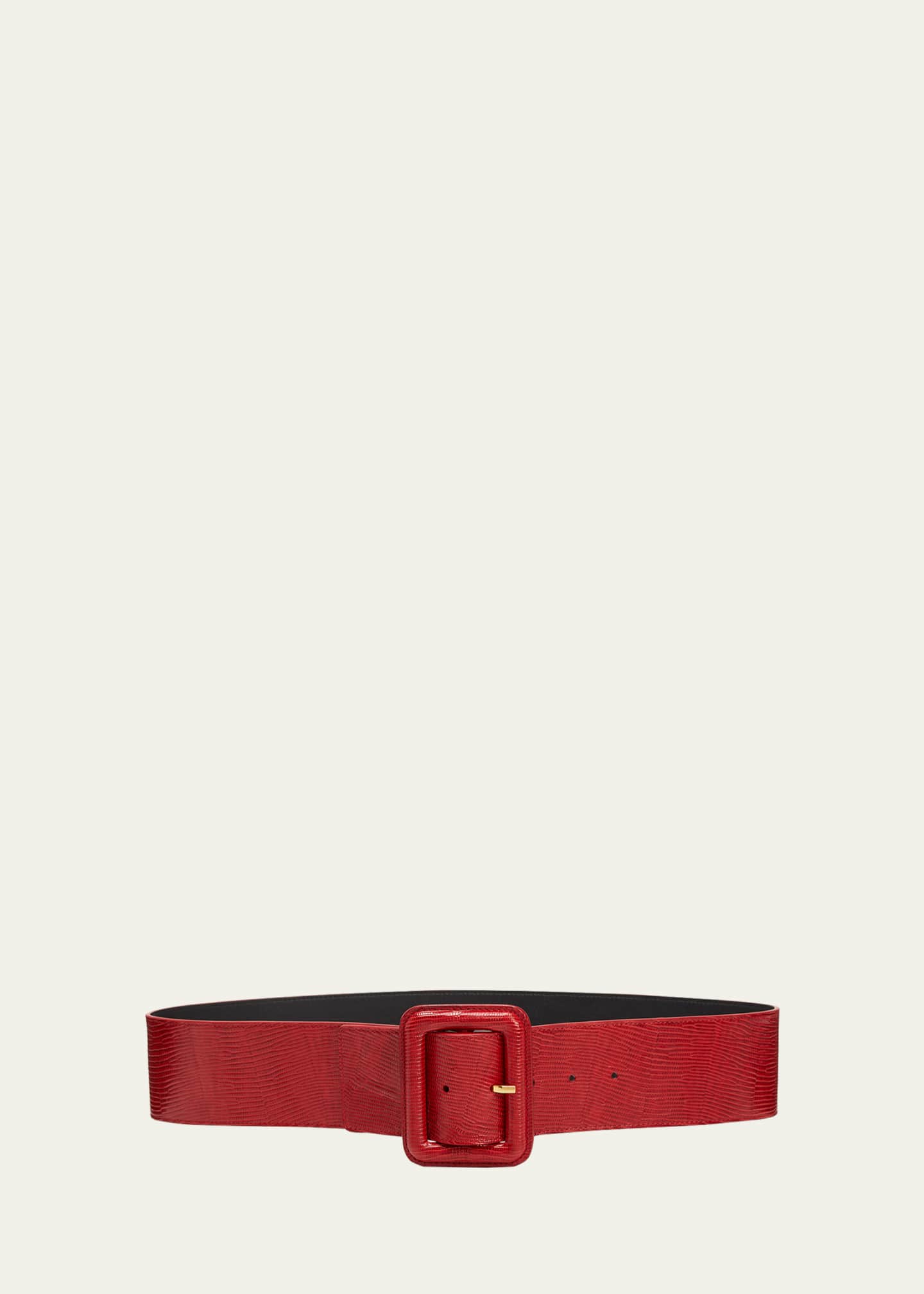 Saint Laurent LizardEmbossed Leather Belt Bergdorf Goodman