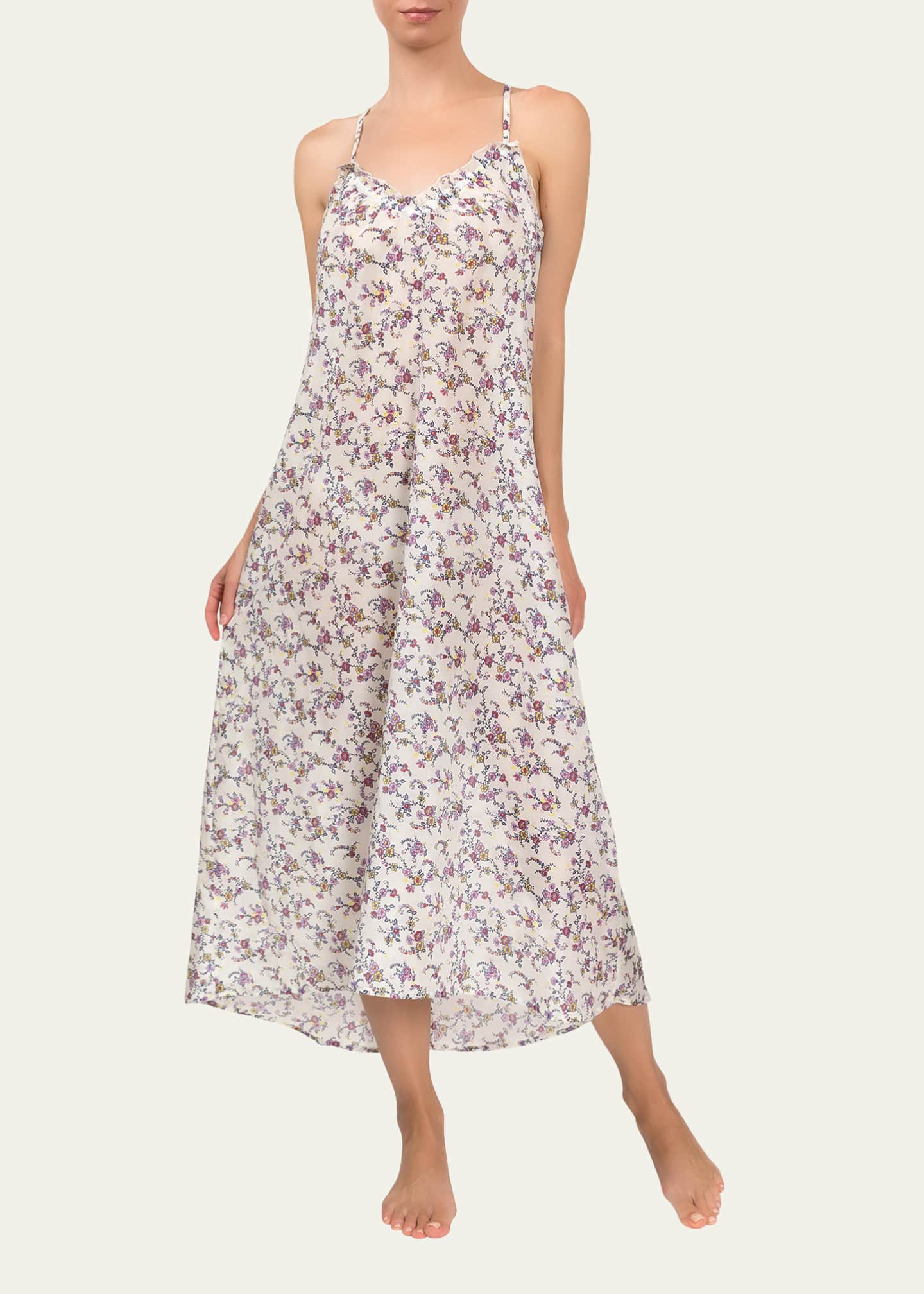 Grace Floral Cotton Sleeveless Midi Dress