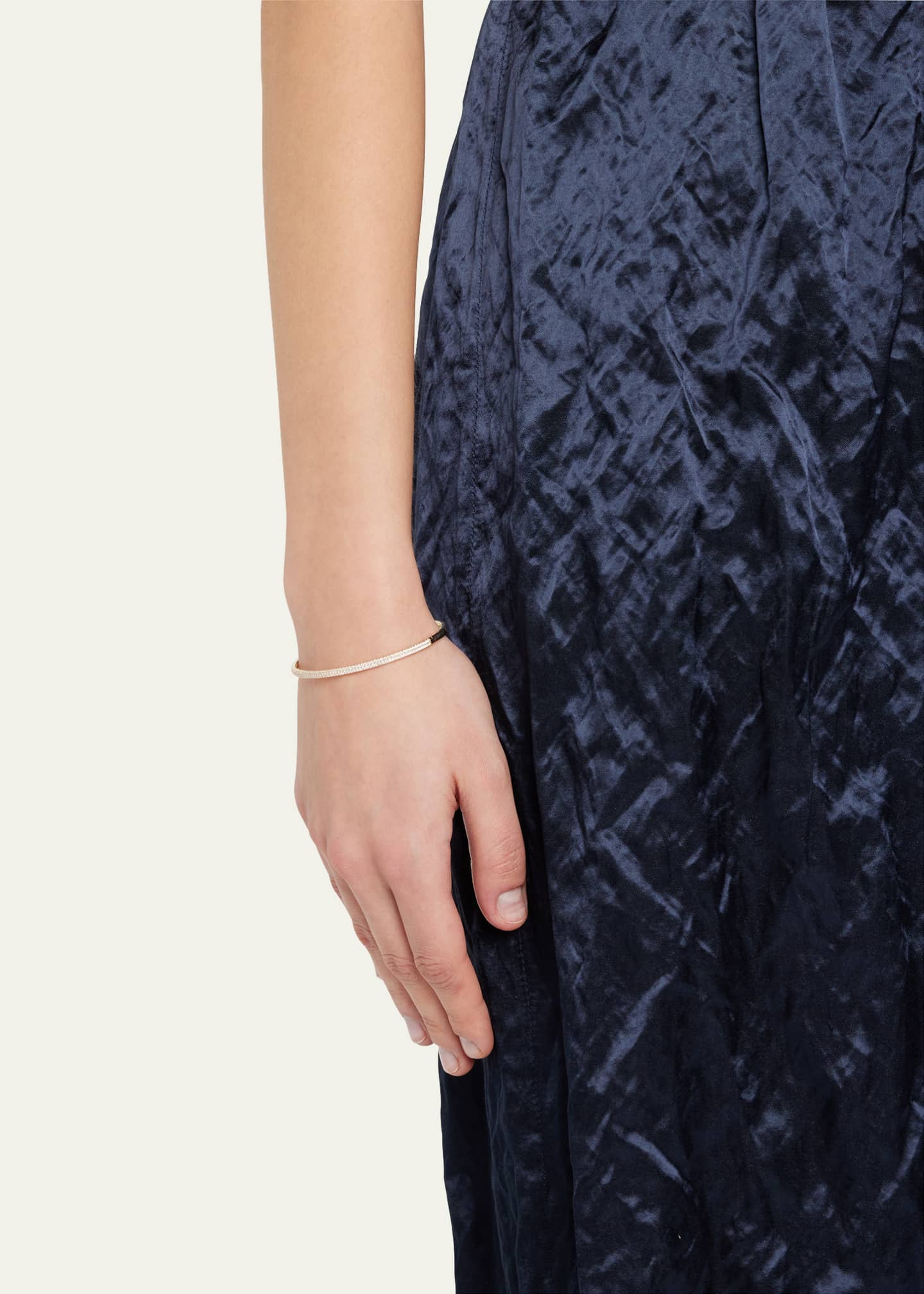 Mizuki 2-Row Pave Diamond Hinged Bracelet in 14K Gold Image 2 of 4