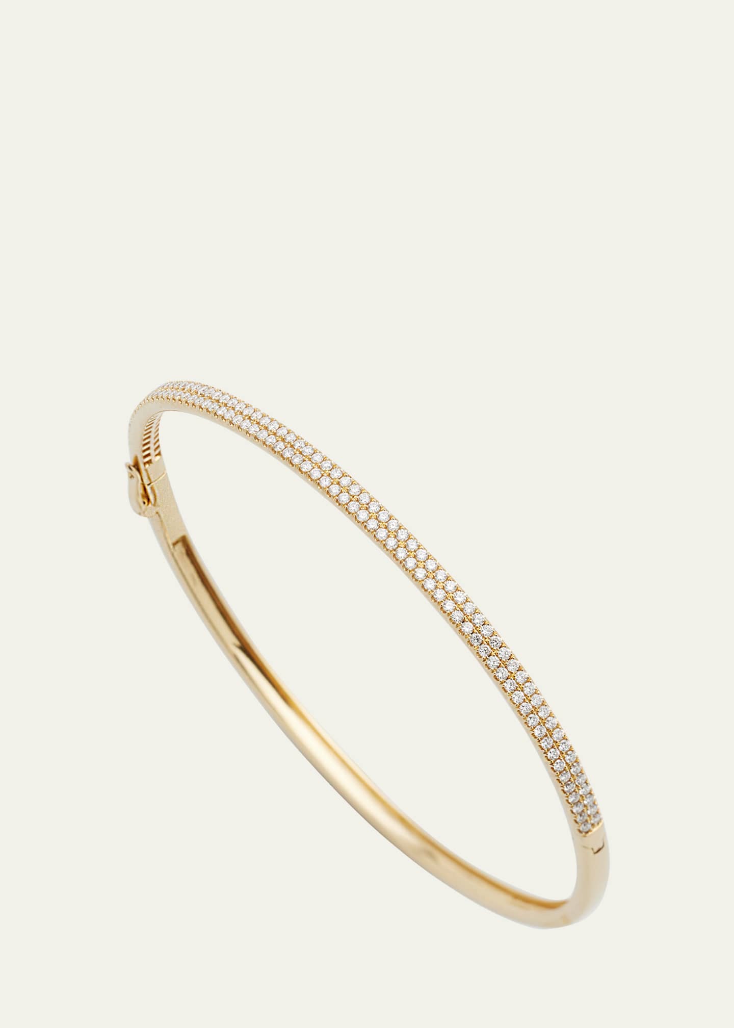 Mizuki 2-Row Pave Diamond Hinged Bracelet in 14K Gold Image 3 of 4