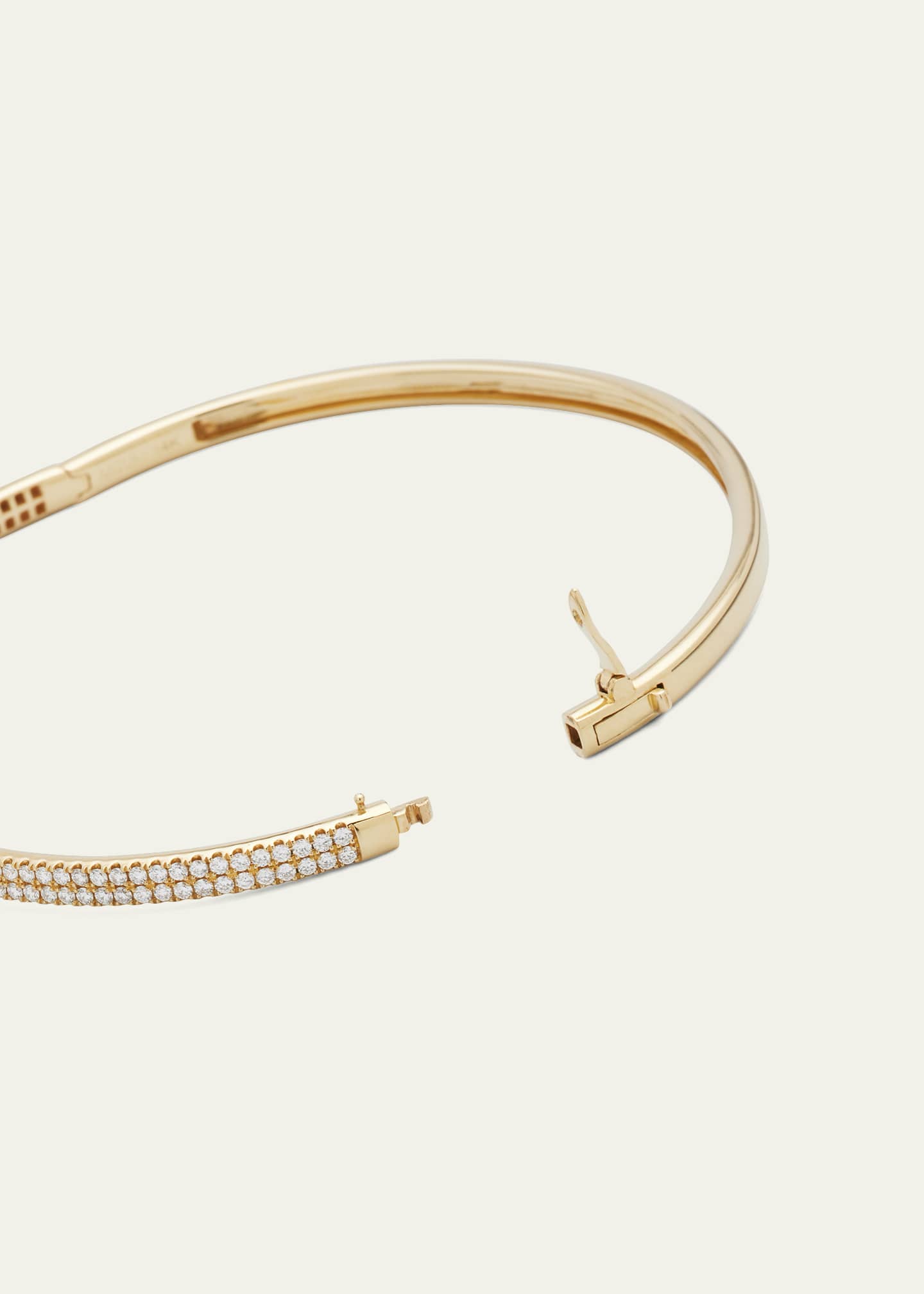 Mizuki 2-Row Pave Diamond Hinged Bracelet in 14K Gold Image 4 of 4