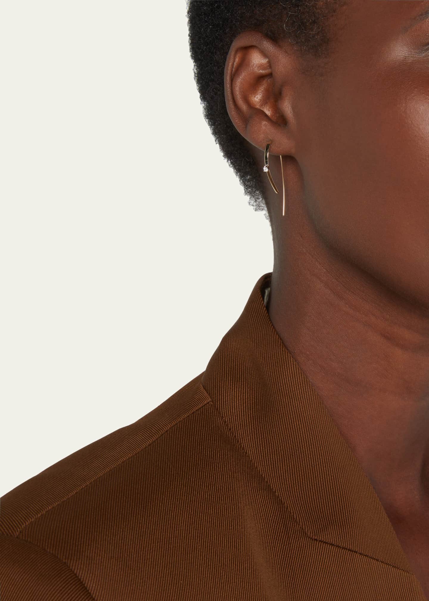 Lana Small Flat Forward Facing Hooked On Hoop Earrings with