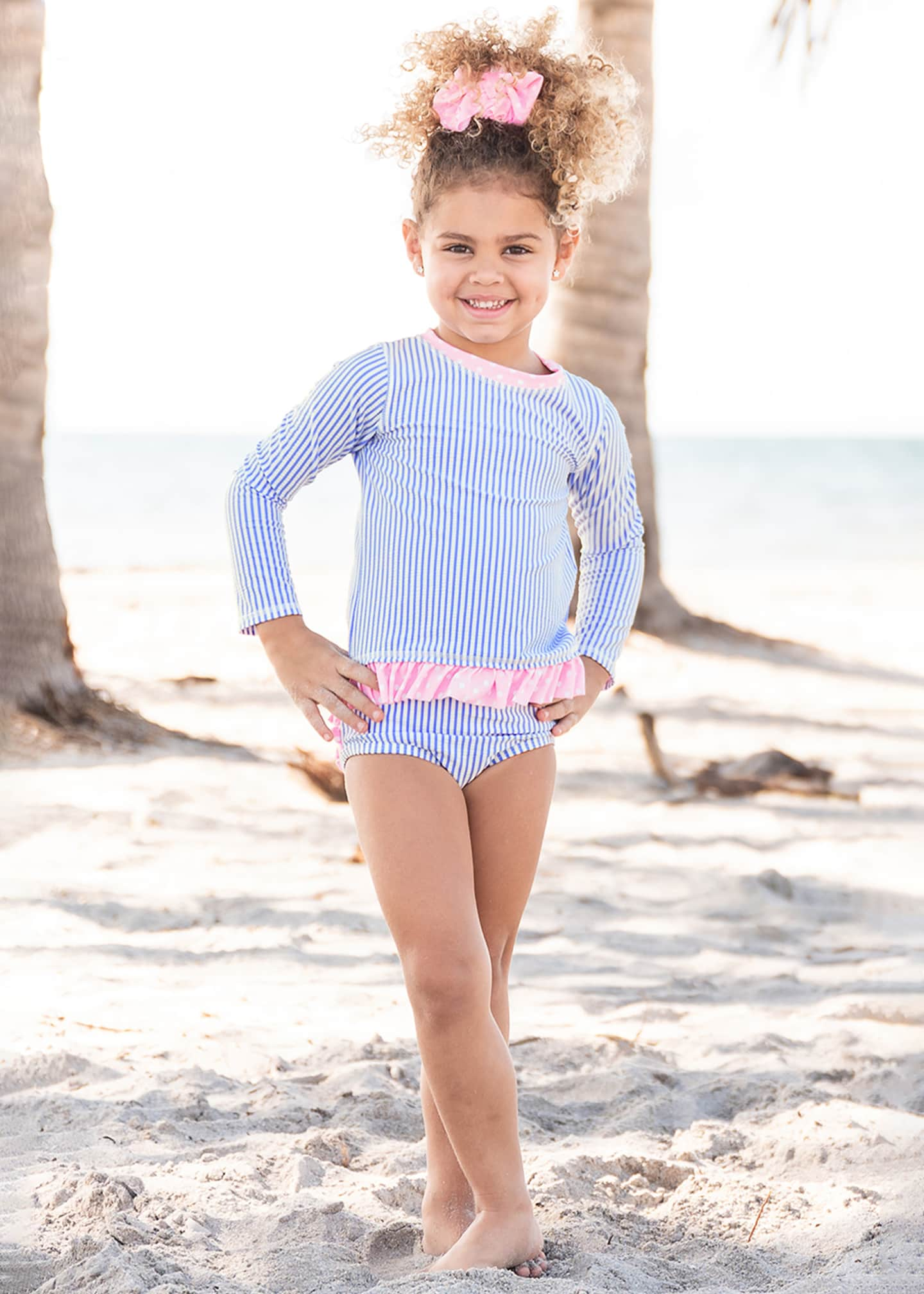 Girls Rash Guard and Bikini Set