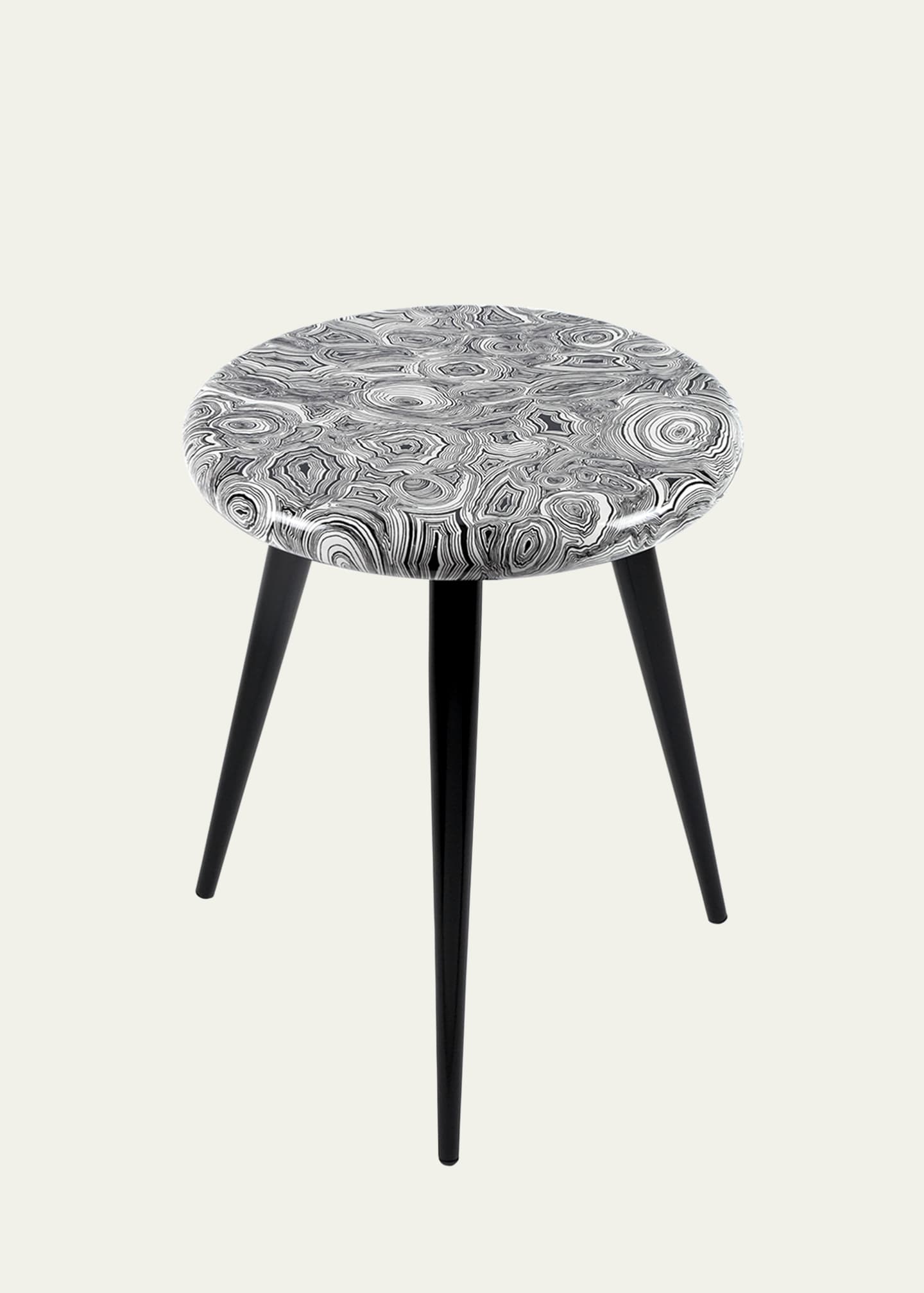 Fornasetti Malachite Stool - 18" Image 1 of 2