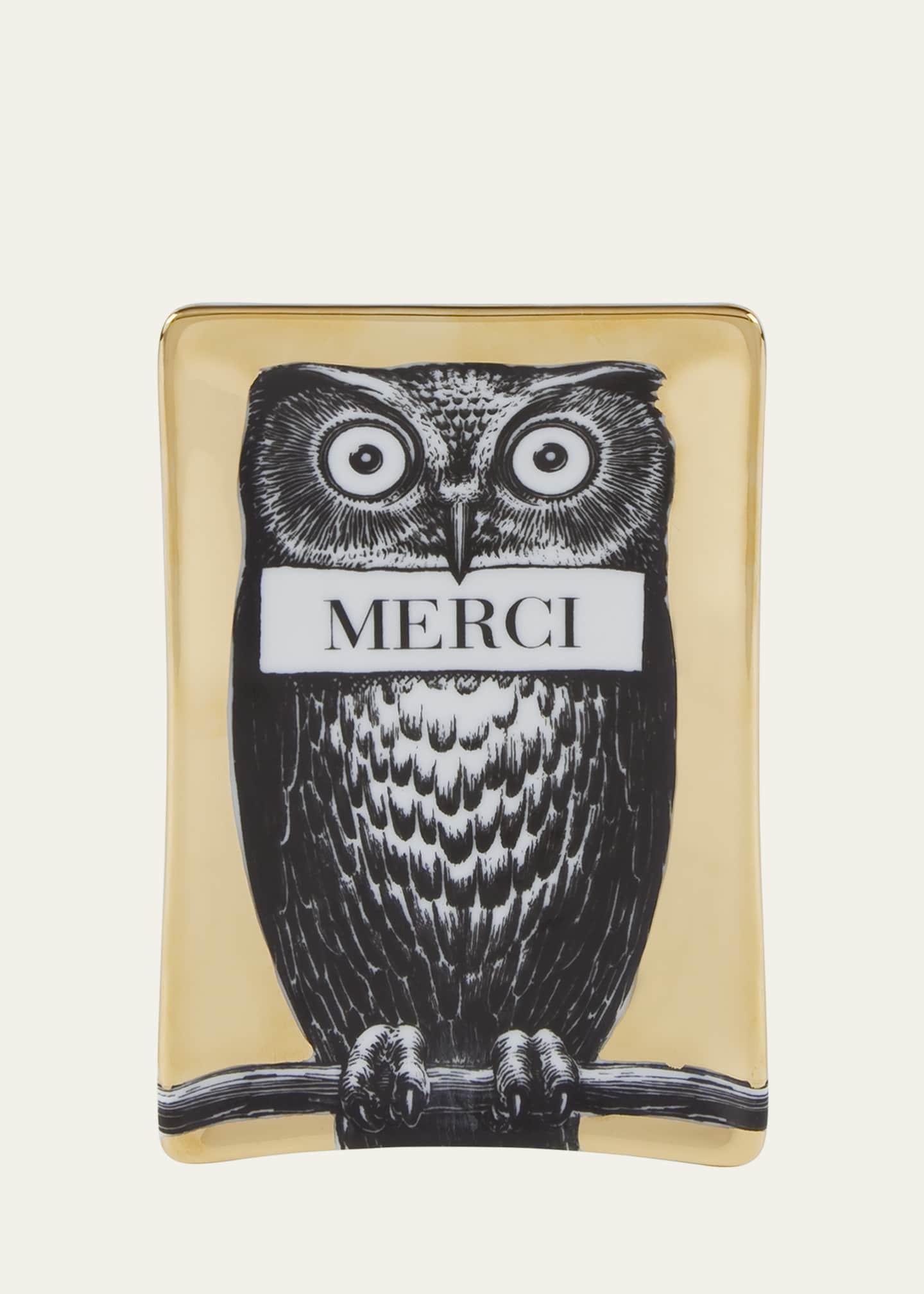Fornasetti Civetta Rectangular Ashtray Image 1 of 2