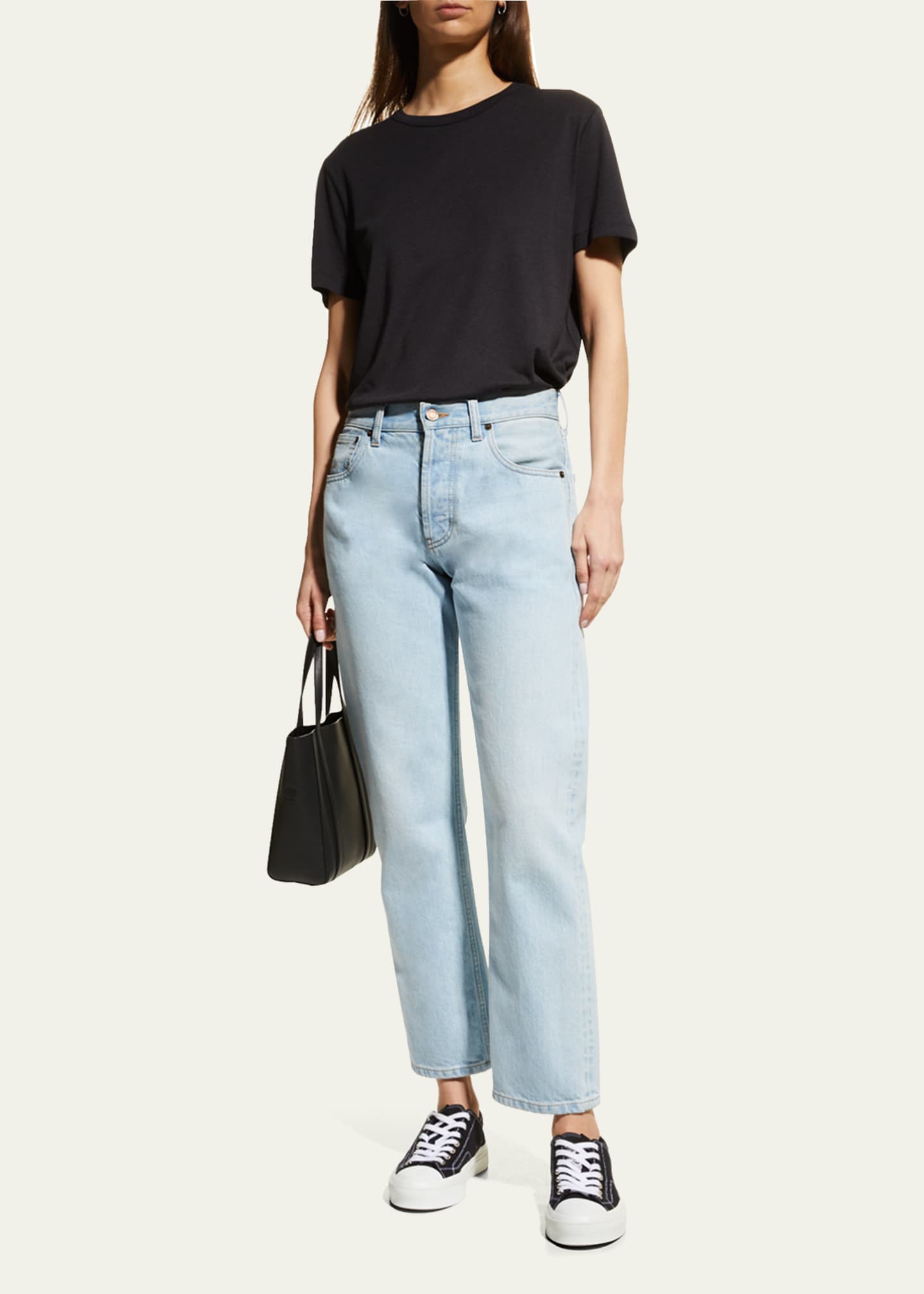 Majestic Lyocell Cotton Semi Relaxed Short Sleeve V-Neck in Gris Bleu main image 1