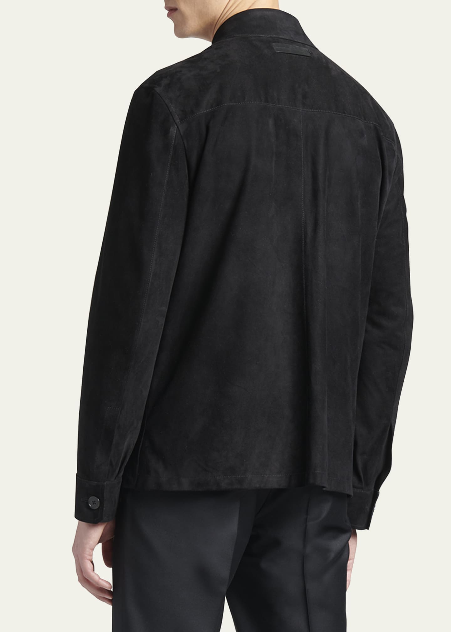 ZEGNA Men's Suede Leather Overshirt Jacket - Bergdorf Goodman