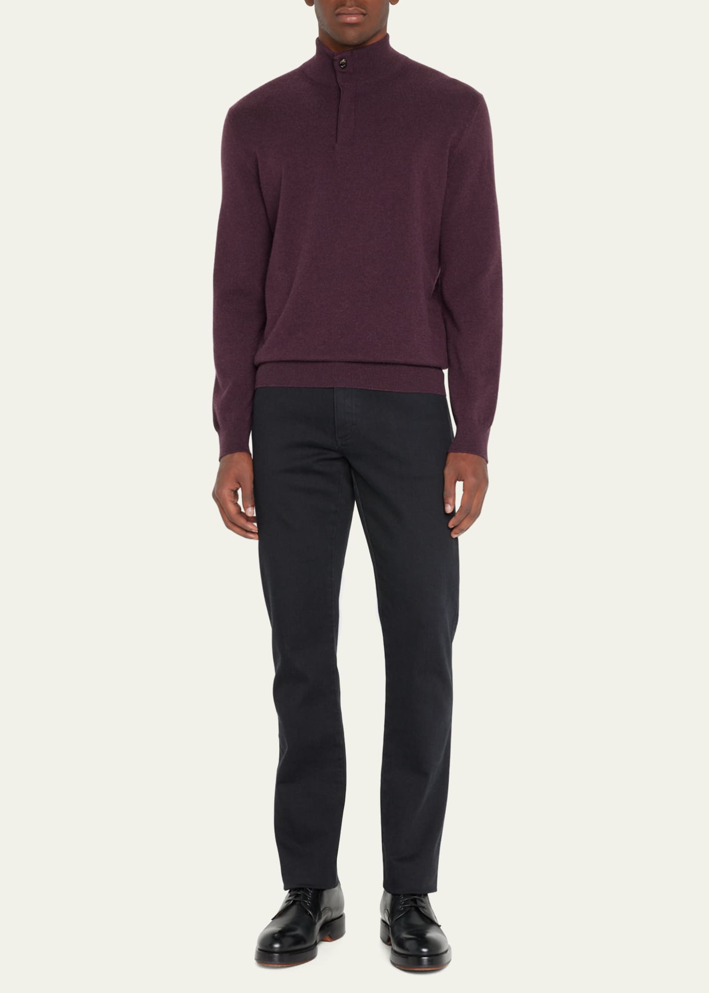 ZEGNA Men's Cashmere QuarterZip Sweater Bergdorf Goodman