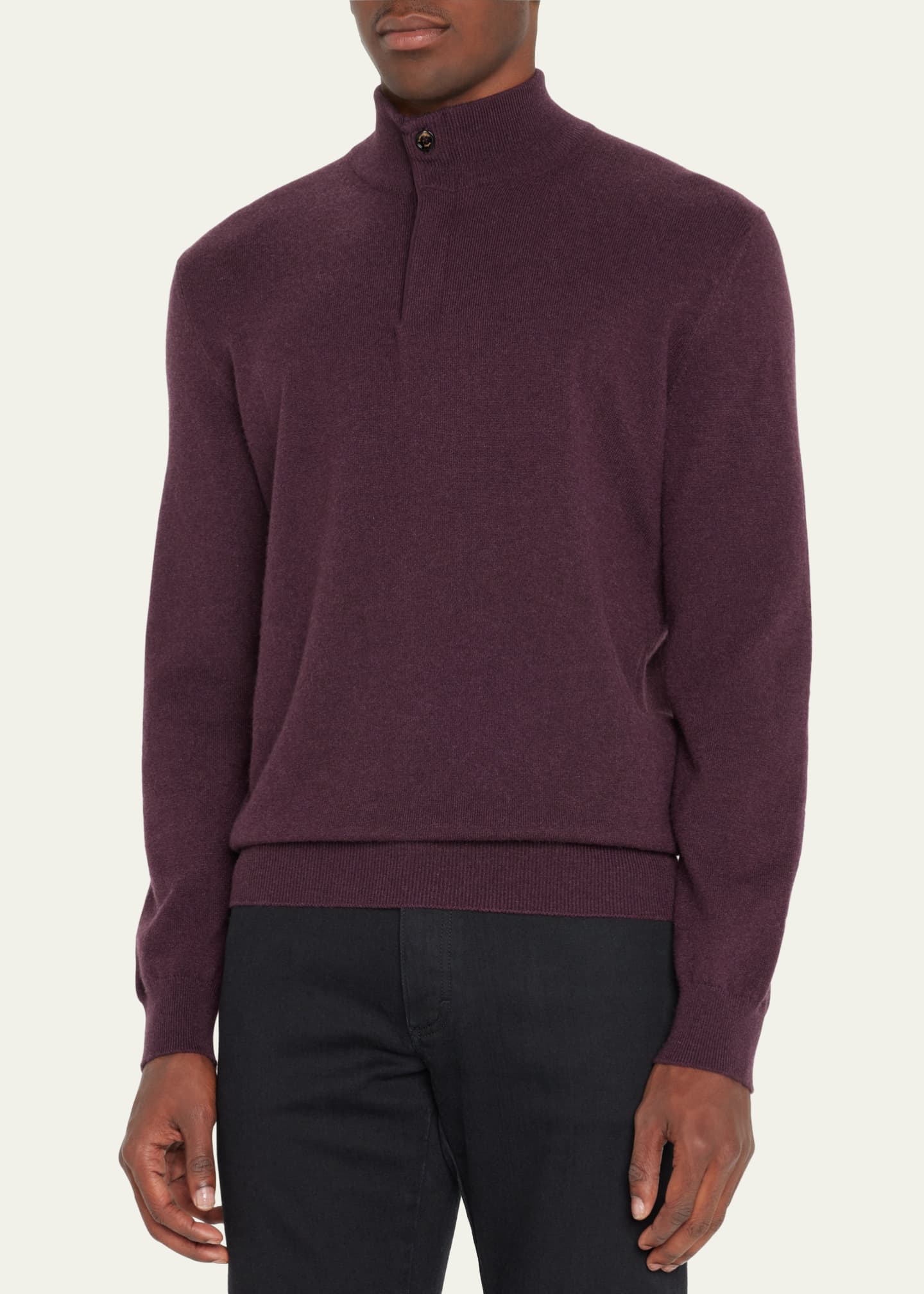 ZEGNA Men's Cashmere QuarterZip Sweater Bergdorf Goodman