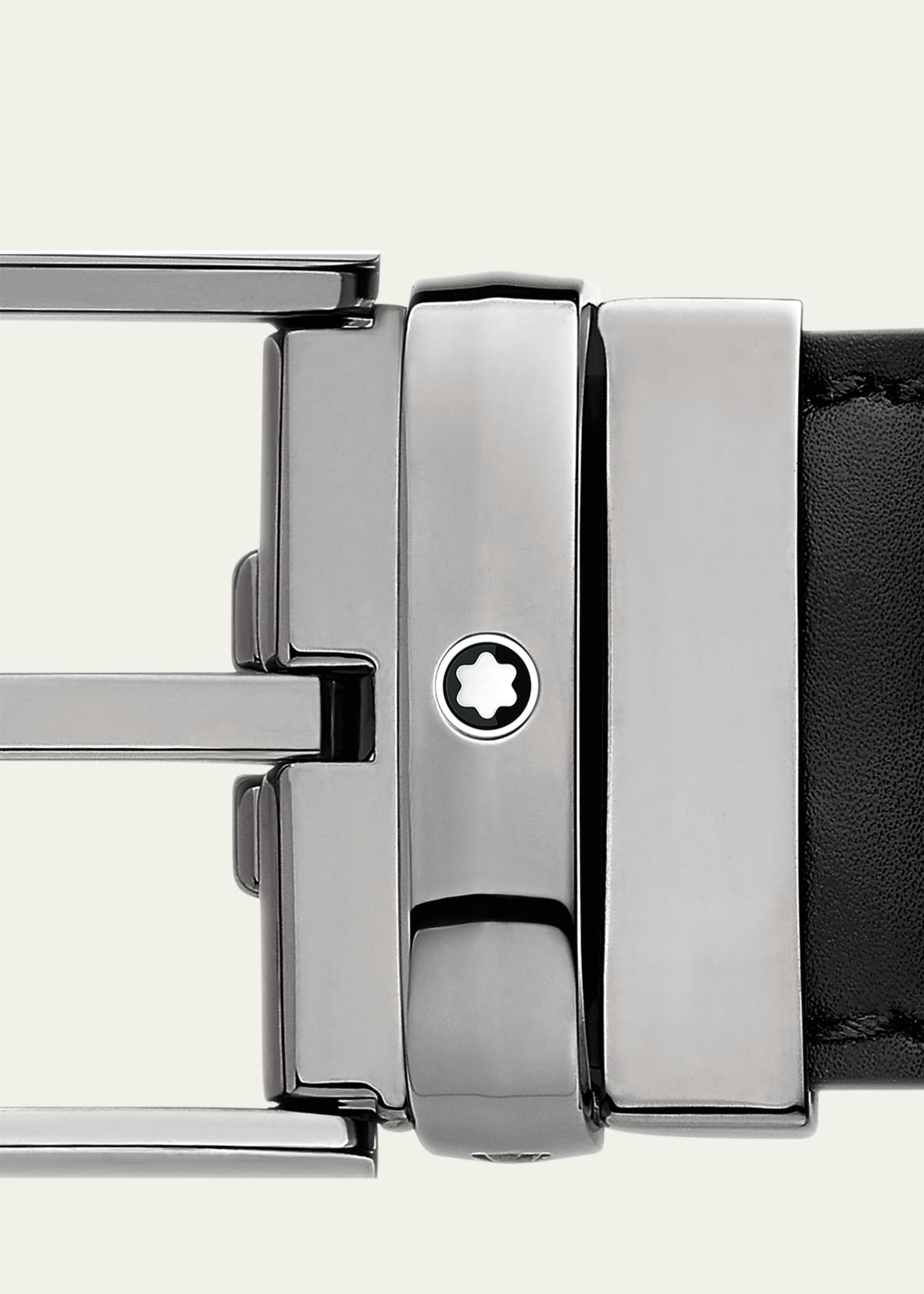 Montblanc Men's Round Buckle Leather Belt Image 3 of 3