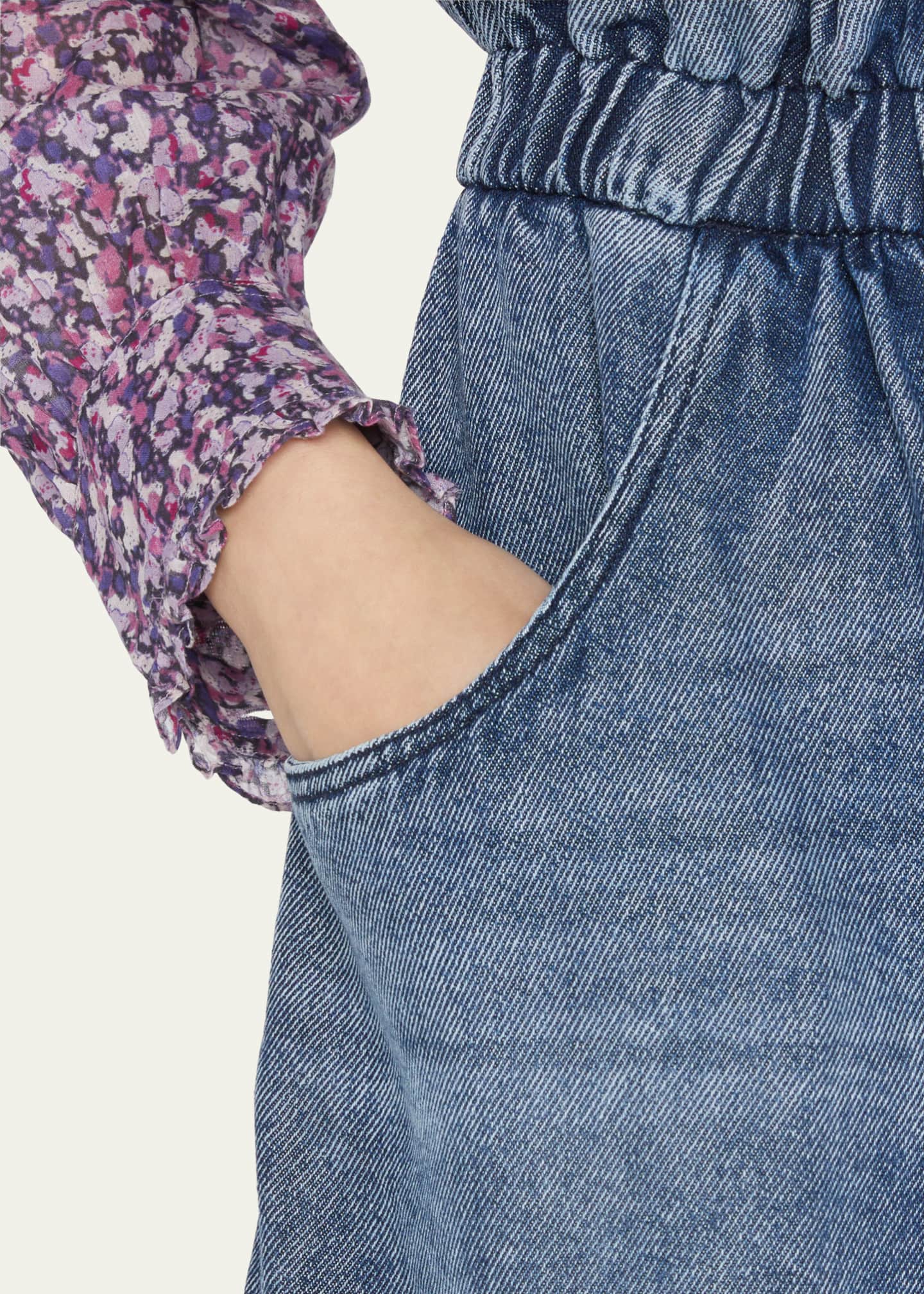 Etoile Isabel Marant Titea High Rise Paper Bag Denim Shorts