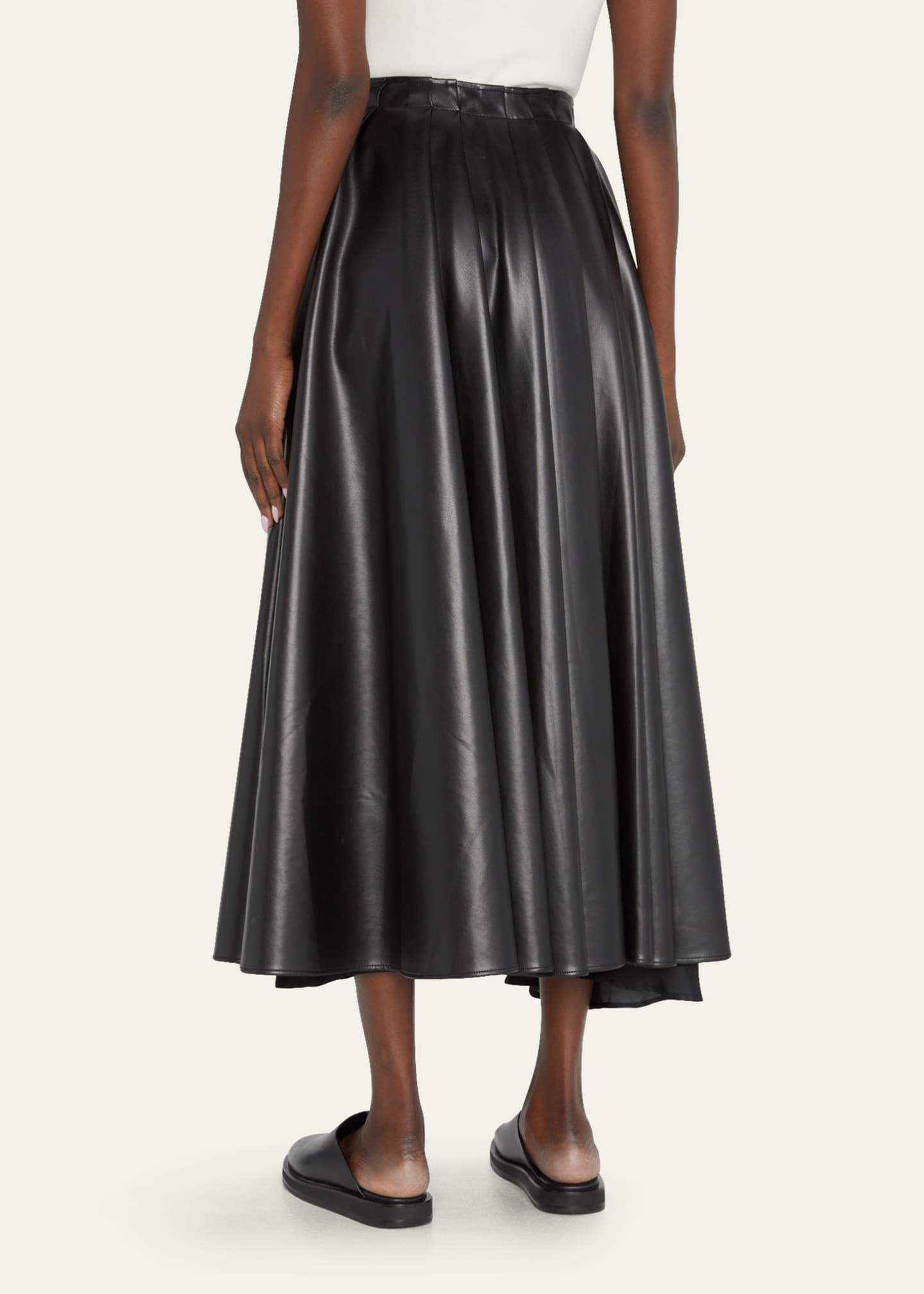 Deveaux New York Sienna Faux-Leather Pleated Skirt - Bergdorf Goodman