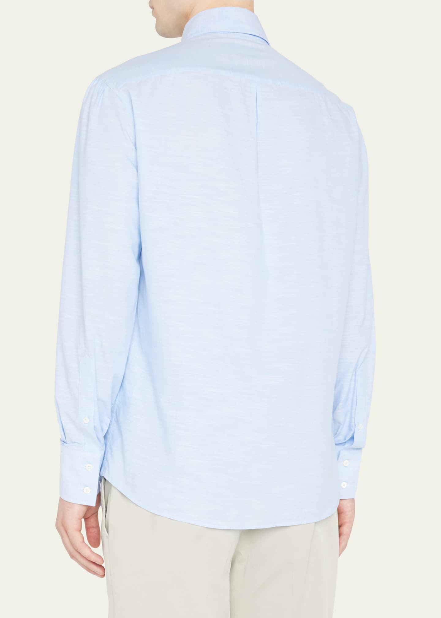 Brunello Cucinelli Men's Cotton Oxford Sport Shirt Image 3 of 5
