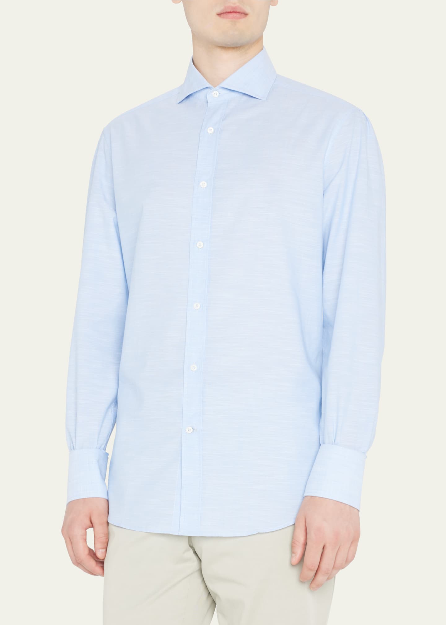 Brunello Cucinelli Men's Cotton Oxford Sport Shirt Image 4 of 5