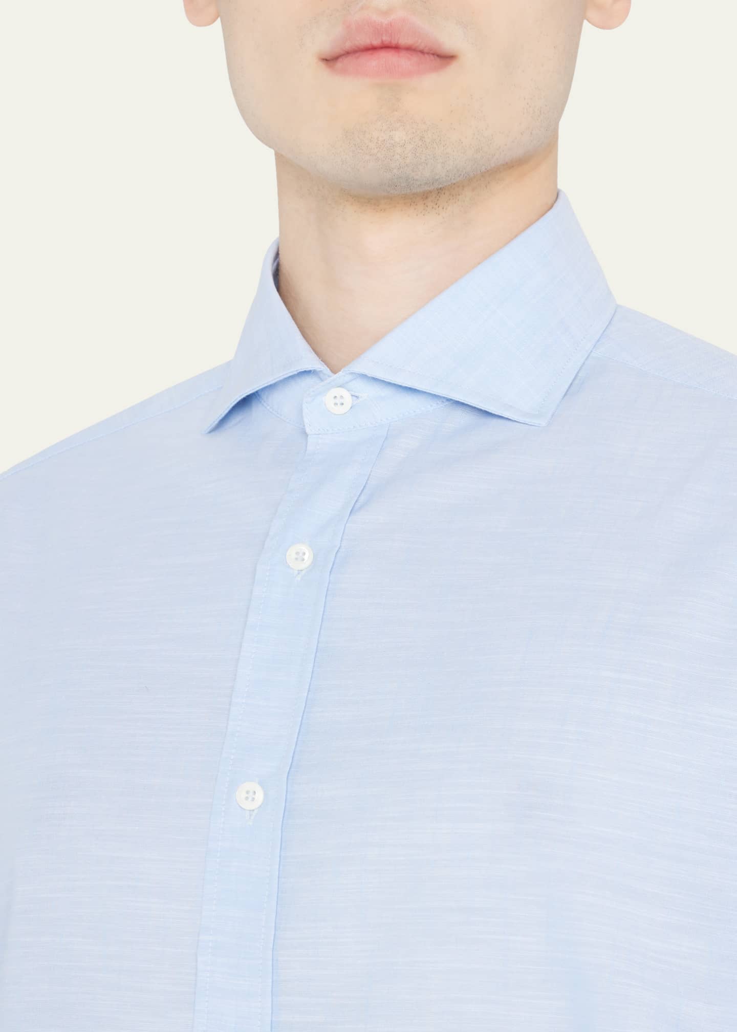 Brunello Cucinelli Men's Cotton Oxford Sport Shirt Image 5 of 5