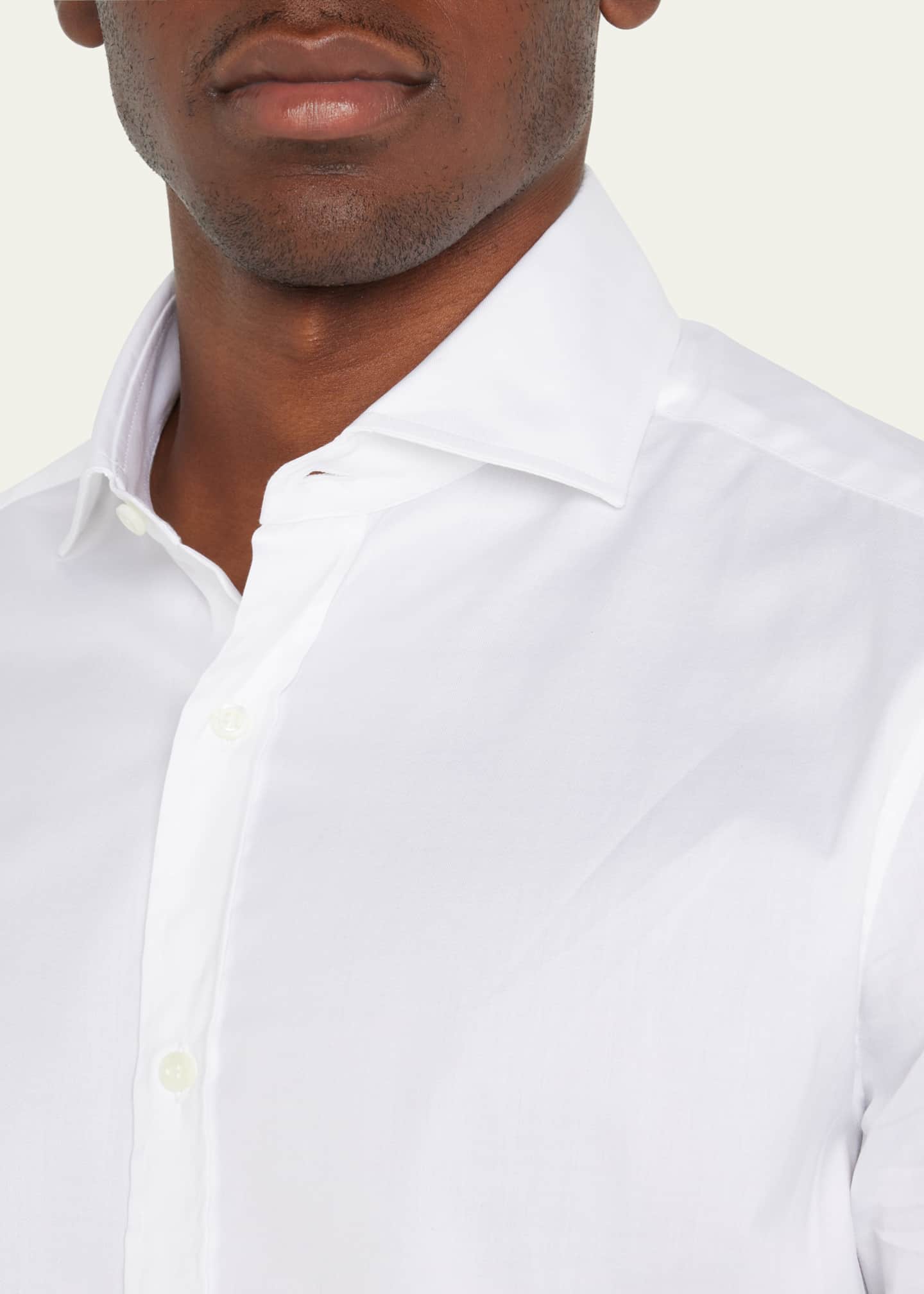 Brunello Cucinelli Men's Spread Collar Cotton Sport Shirt Image 5 of 5