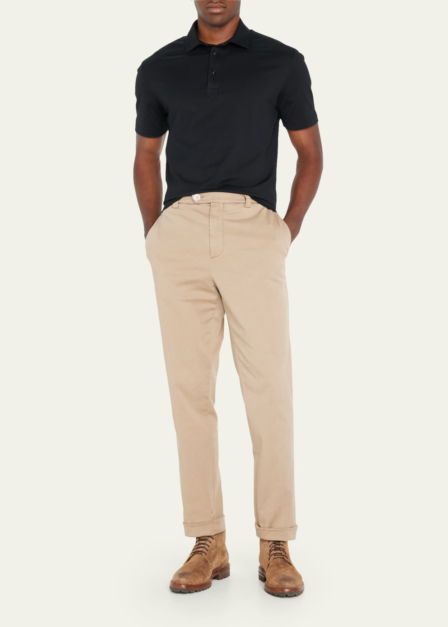 Brunello Cucinelli Men's Jersey Polo Shirt Image 2 of 5
