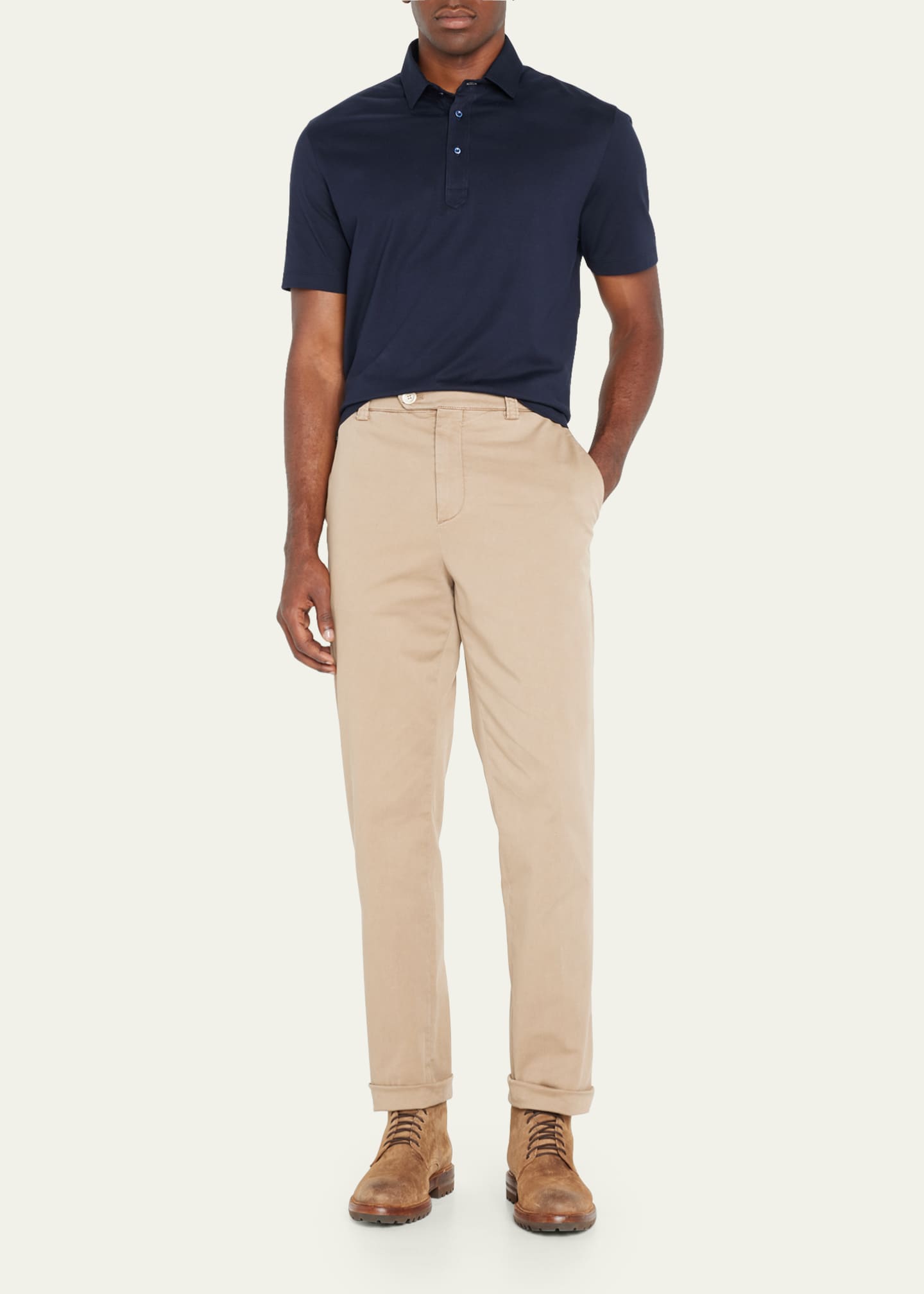 Brunello Cucinelli Men's Jersey Polo Shirt Image 2 of 5