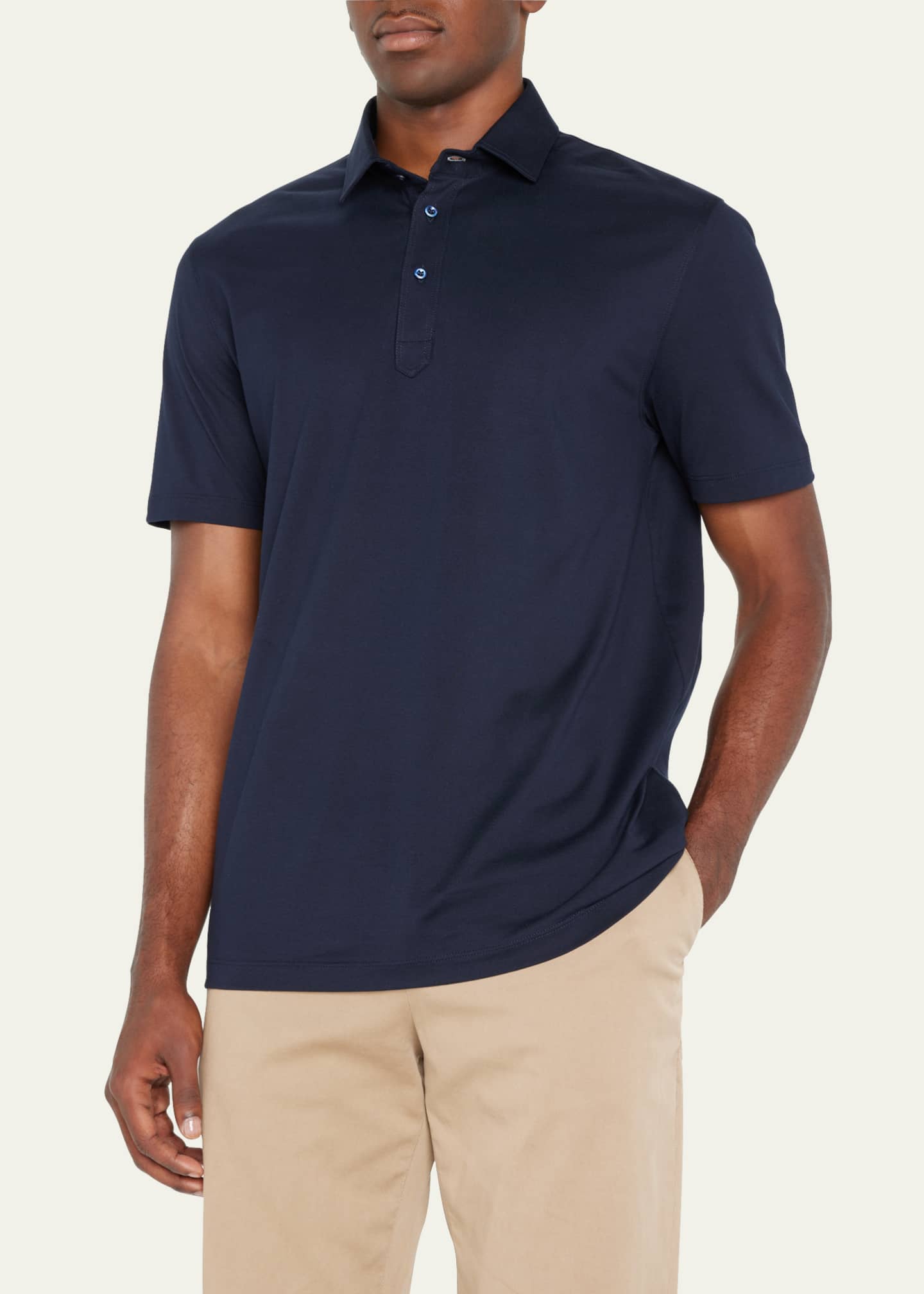 Brunello Cucinelli Men's Jersey Polo Shirt Image 4 of 5