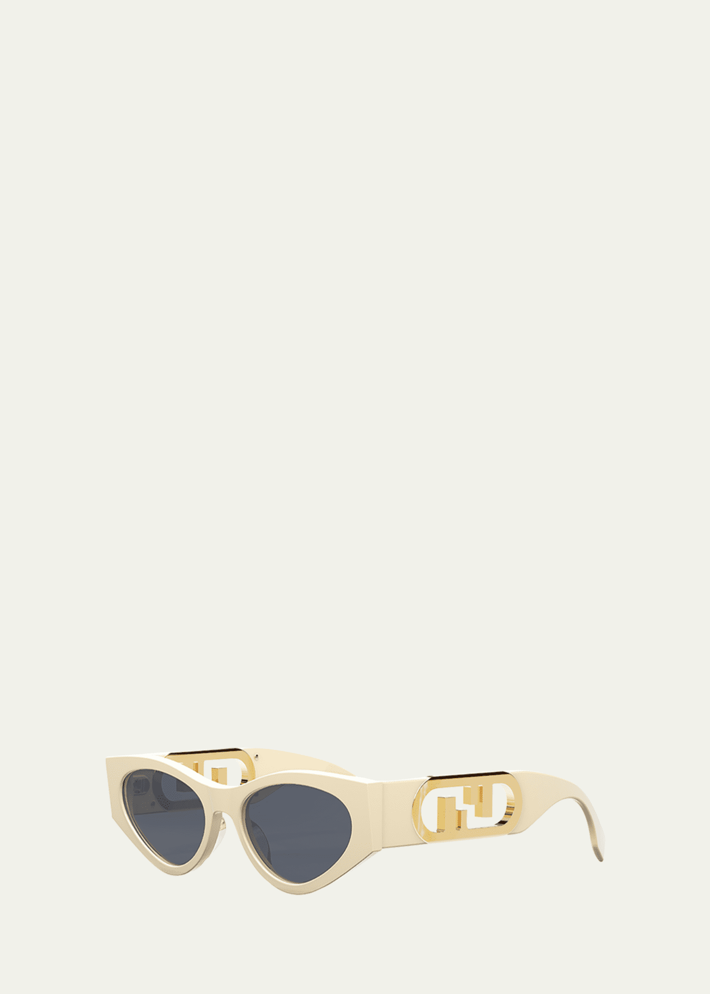 FF Around Oval Sunglasses in White - Fendi