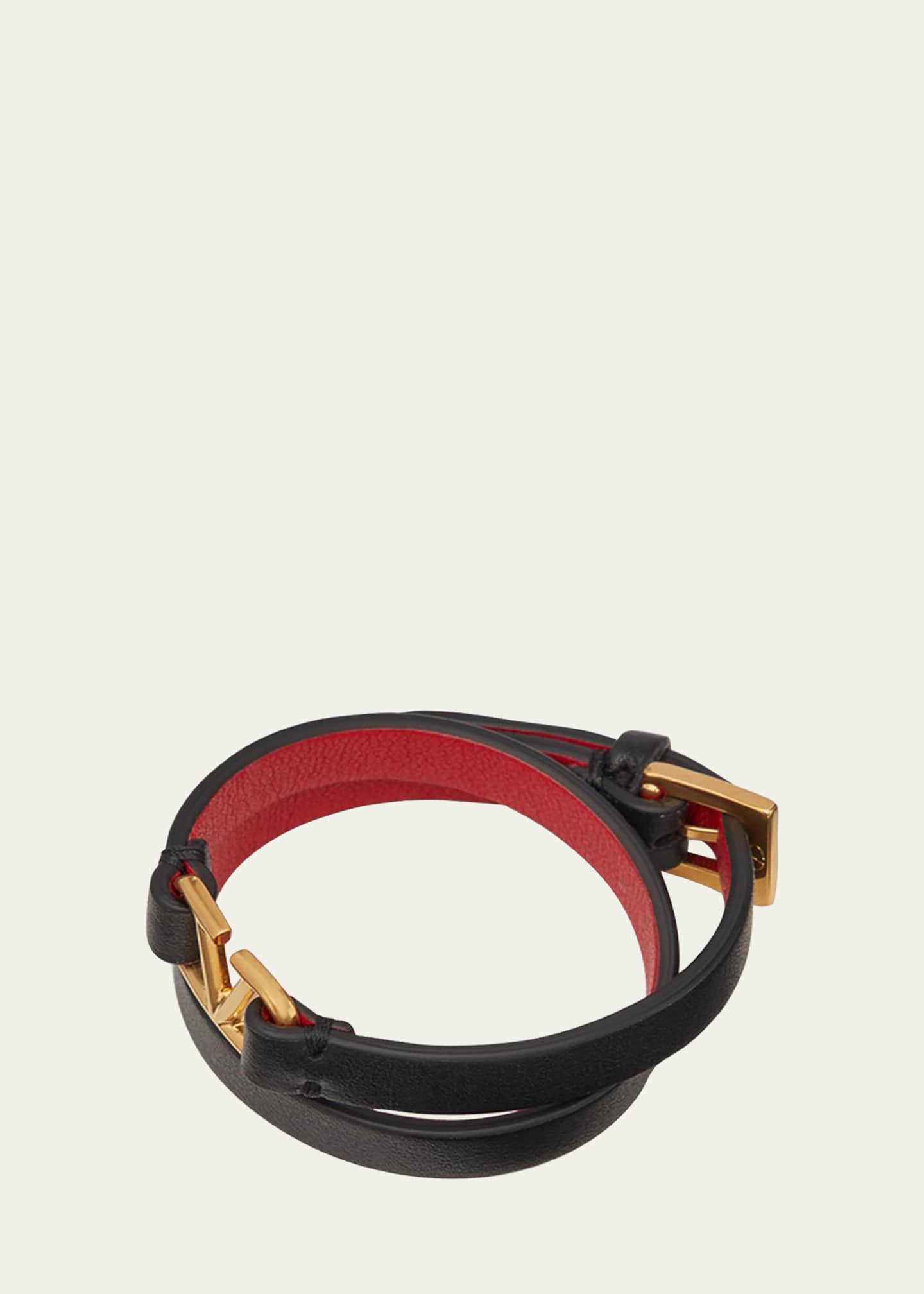 Valentino Garavani Logo Leather Wrap Bracelet Image 5 of 5