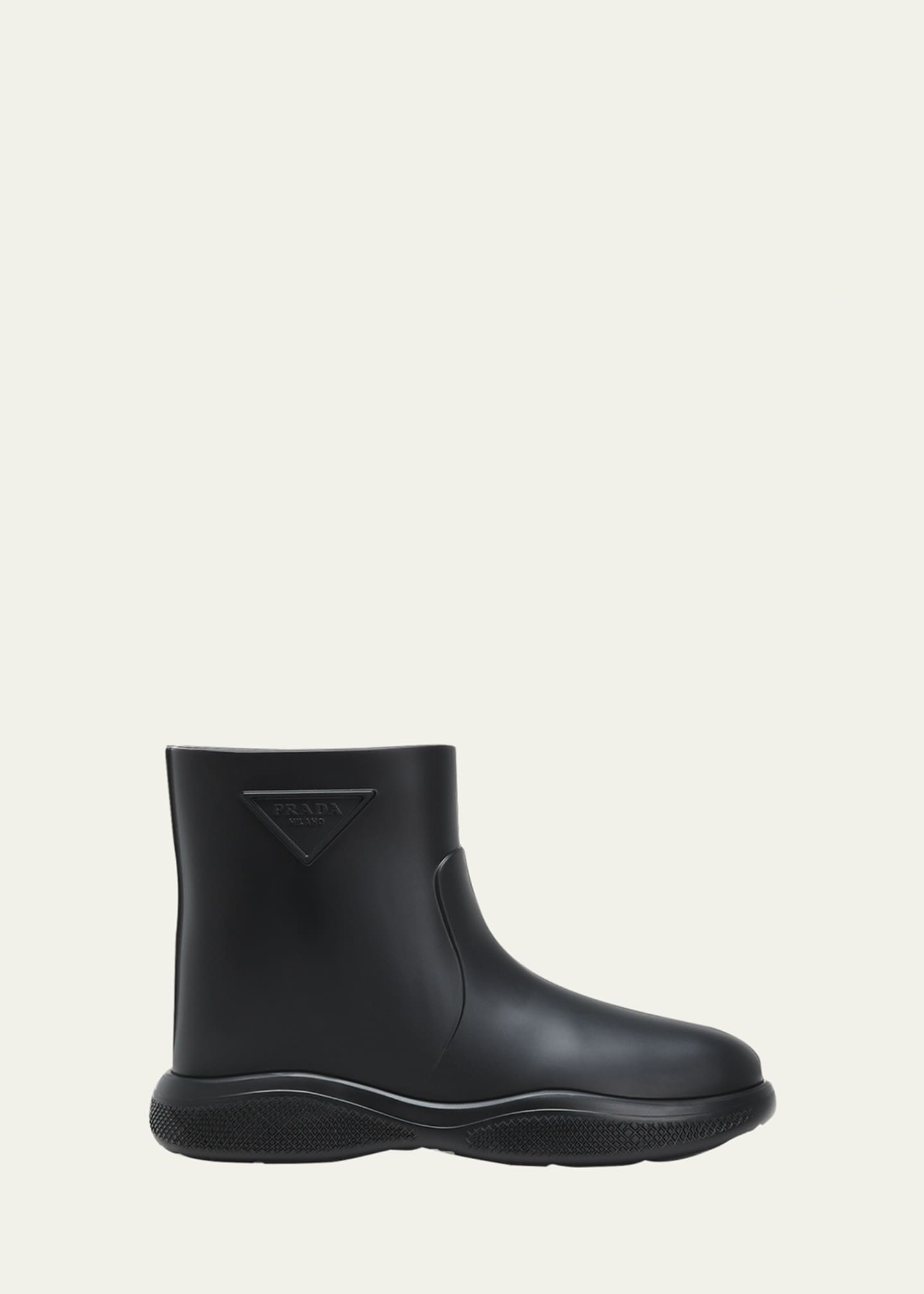 Prada Men's Rubber Triangle Logo Ankle Boots Bergdorf Goodman