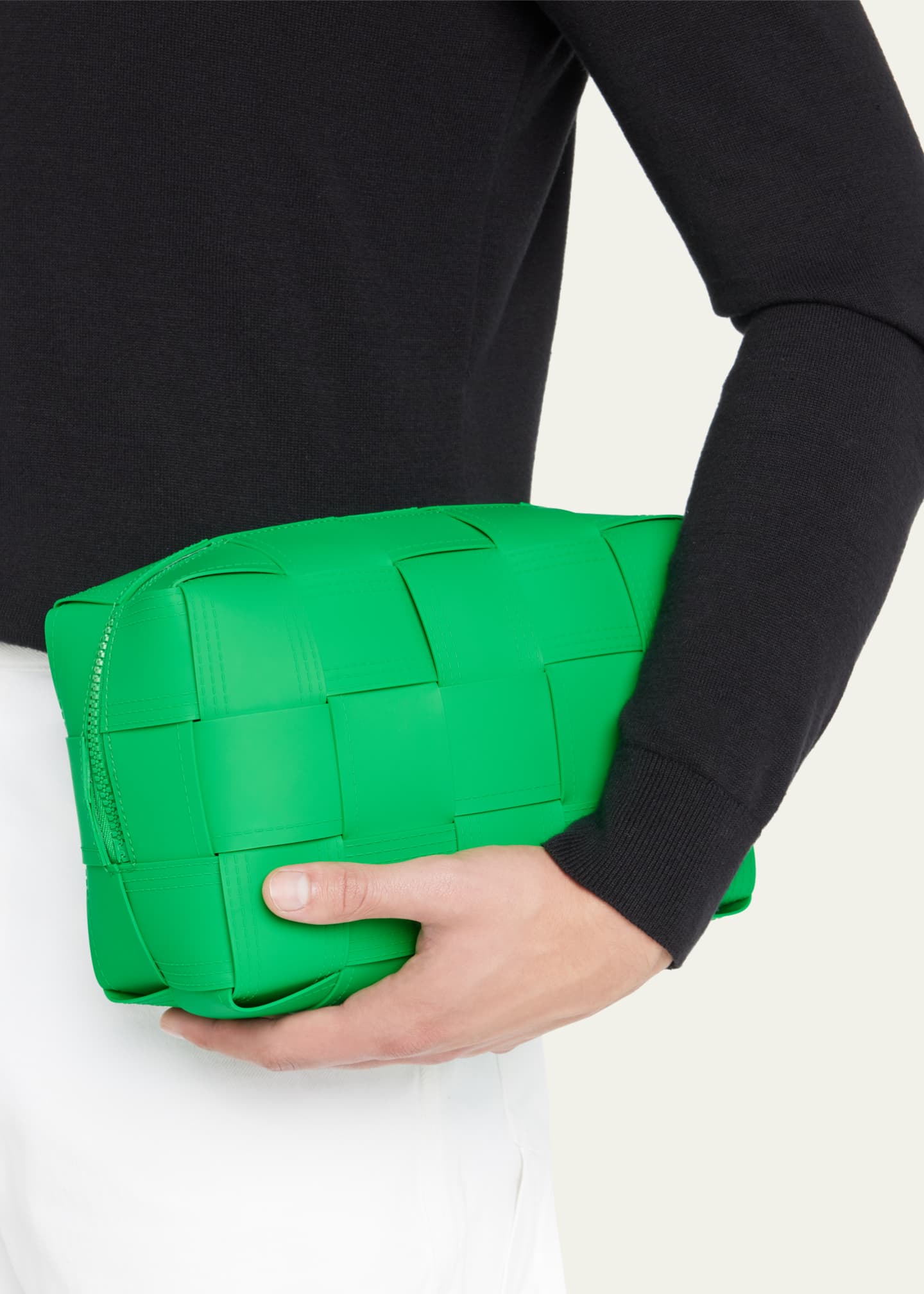 Bottega Men's Intreccio Rubber Toiletry Bag Bergdorf Goodman