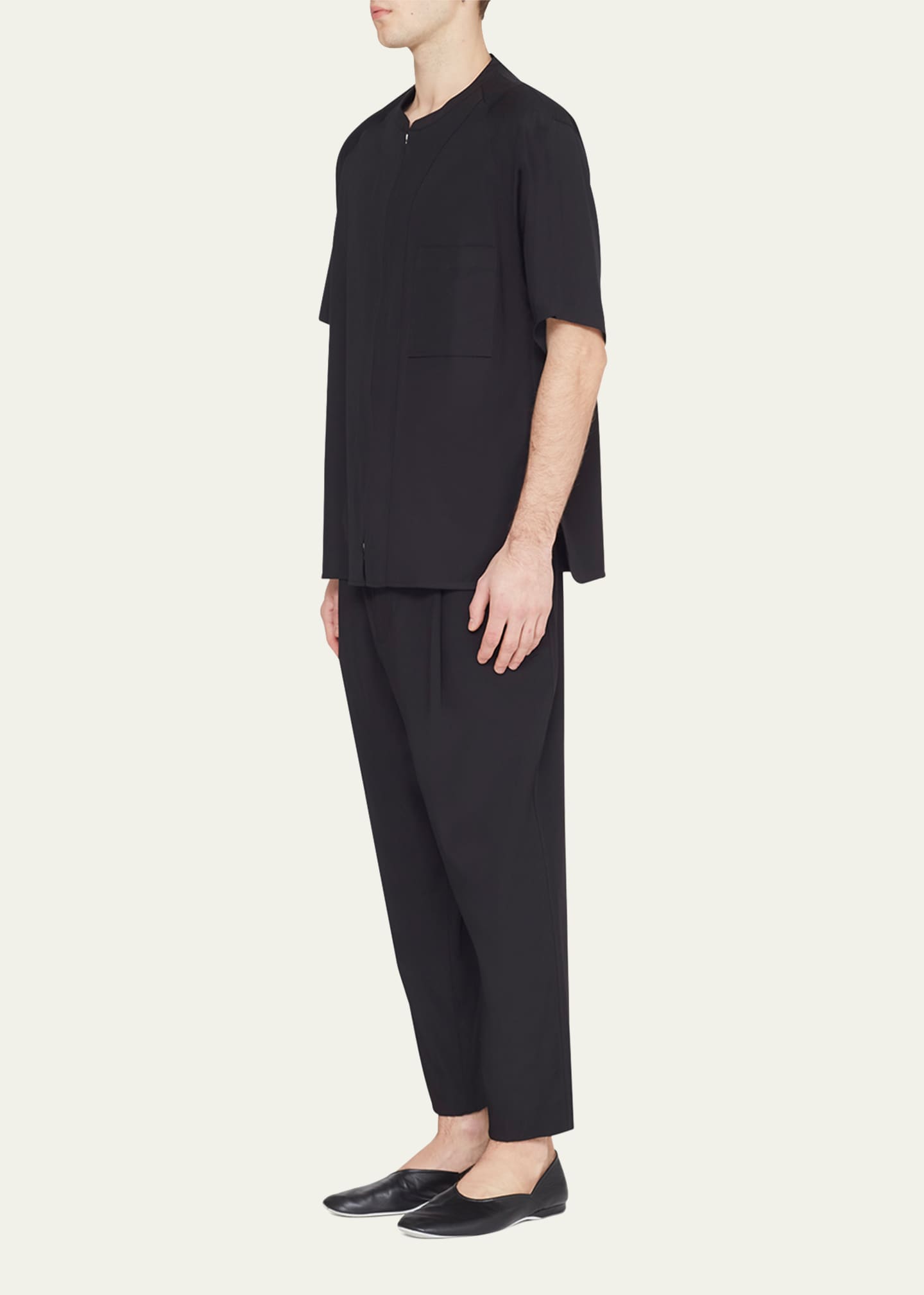 3.1 Phillip Lim Men's Zip-Front Baseball Shirt Image 4 of 5